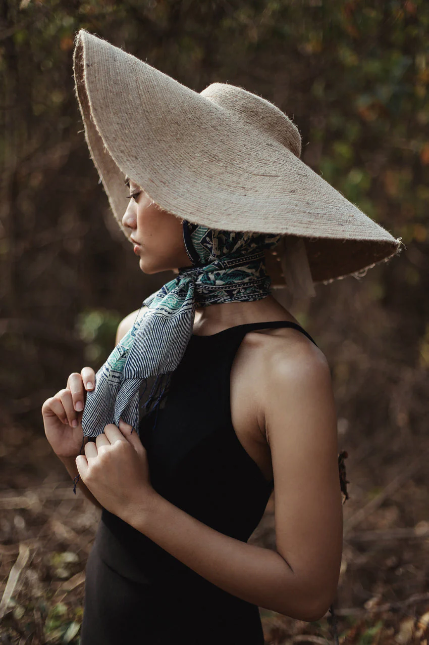 LOLA Wide Brim Jute Straw Hat In Natural Beige - Image 5