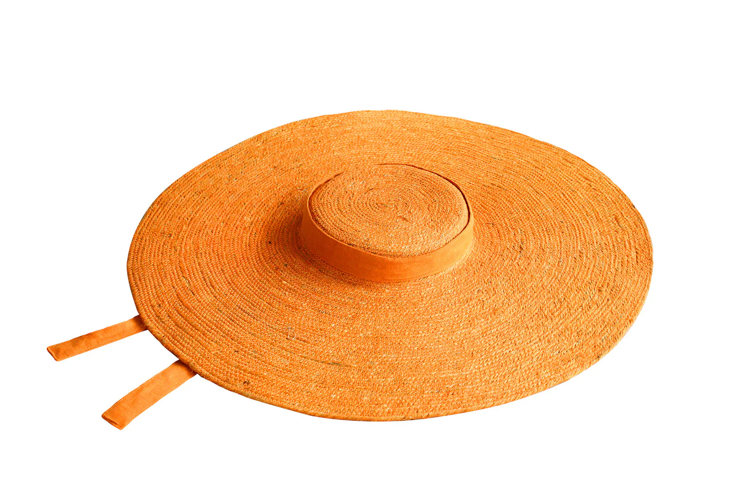 LOLA Wide Brim Jute Straw Hat In Orange - Image 2
