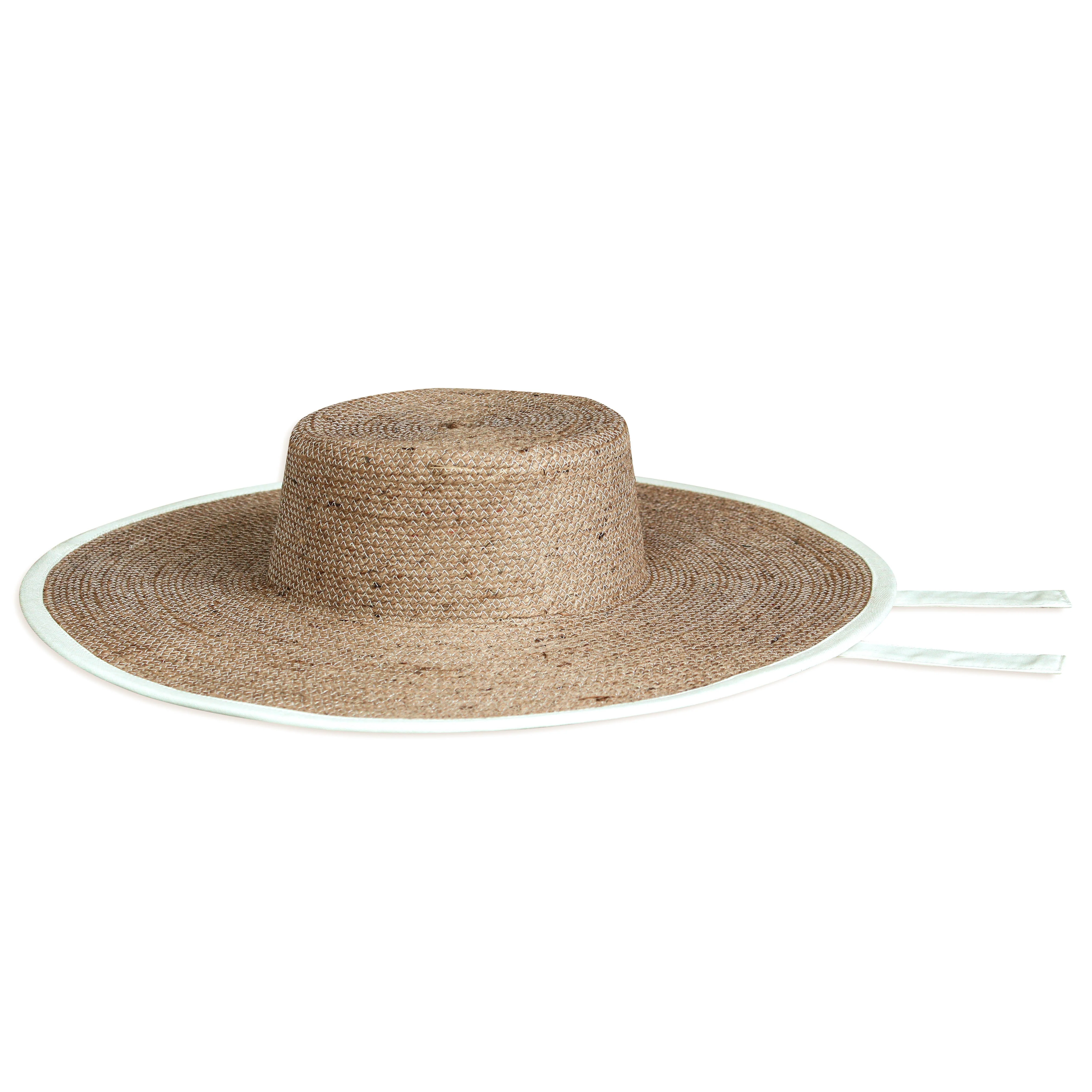 LOLO Wide-brim Jute Boater Hat in Natural Beige - Image 2