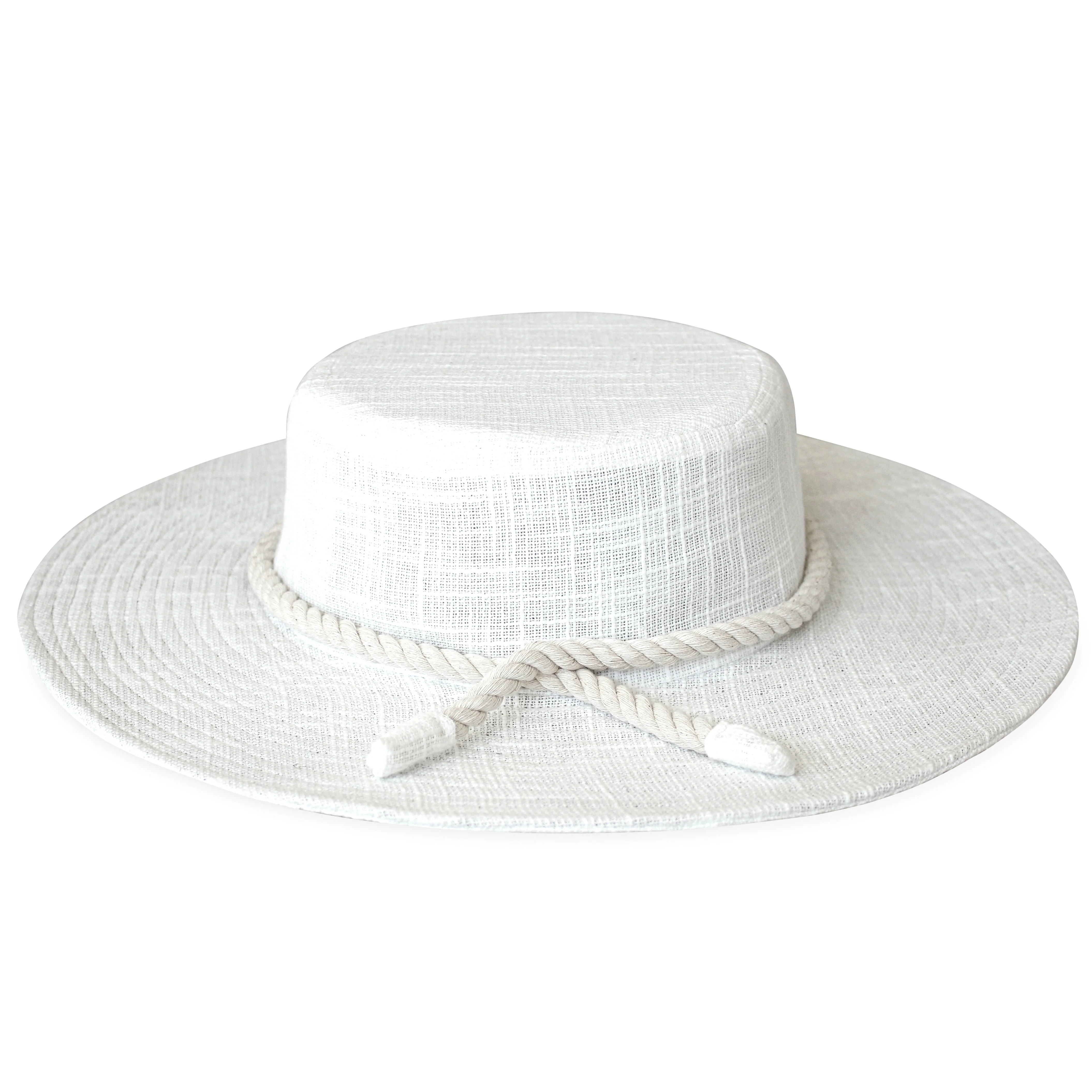 LORETTA Linen Jute Hat in Off White - Image 2