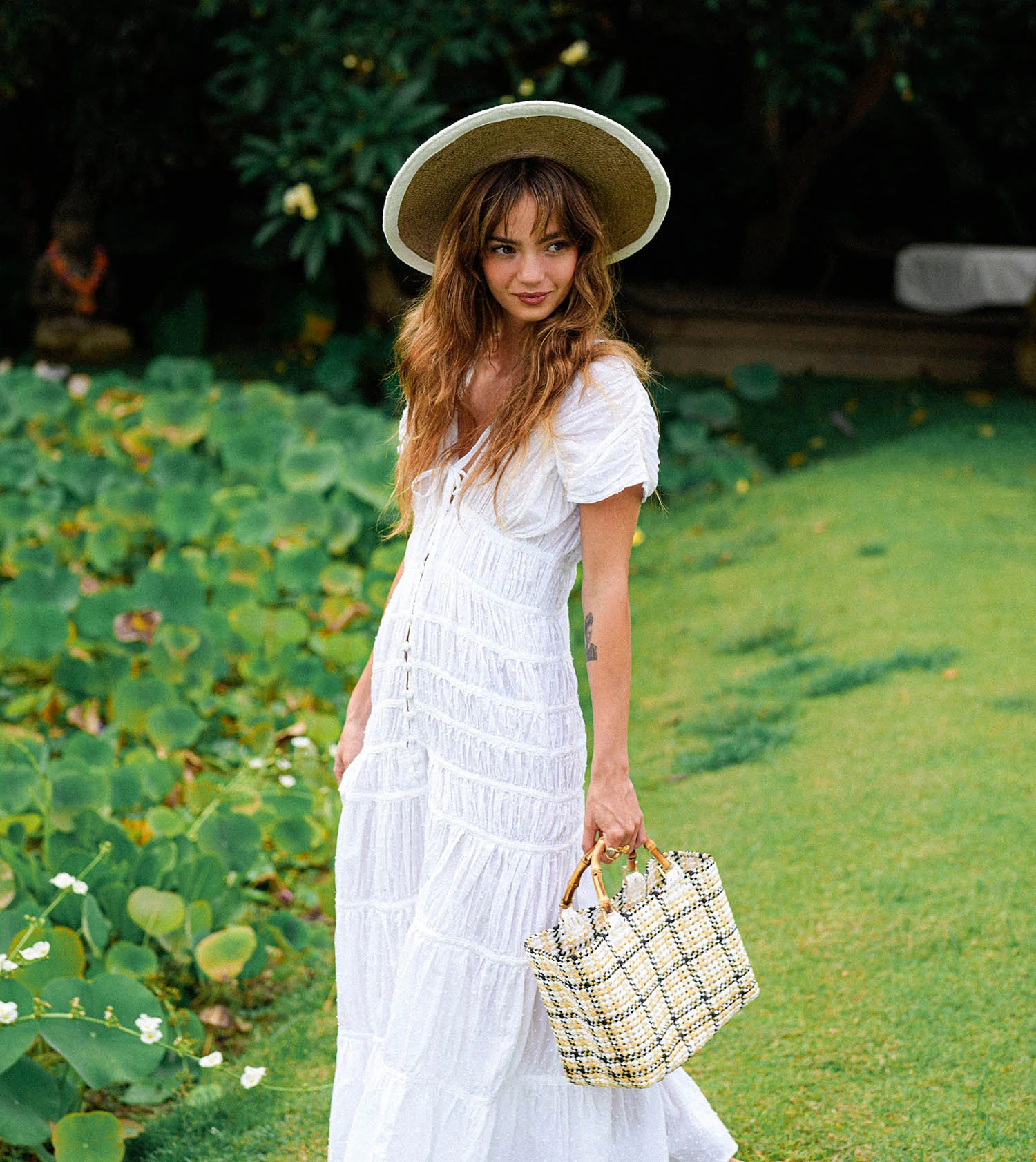LORETTA Linen Jute Hat in Off White - Image 5