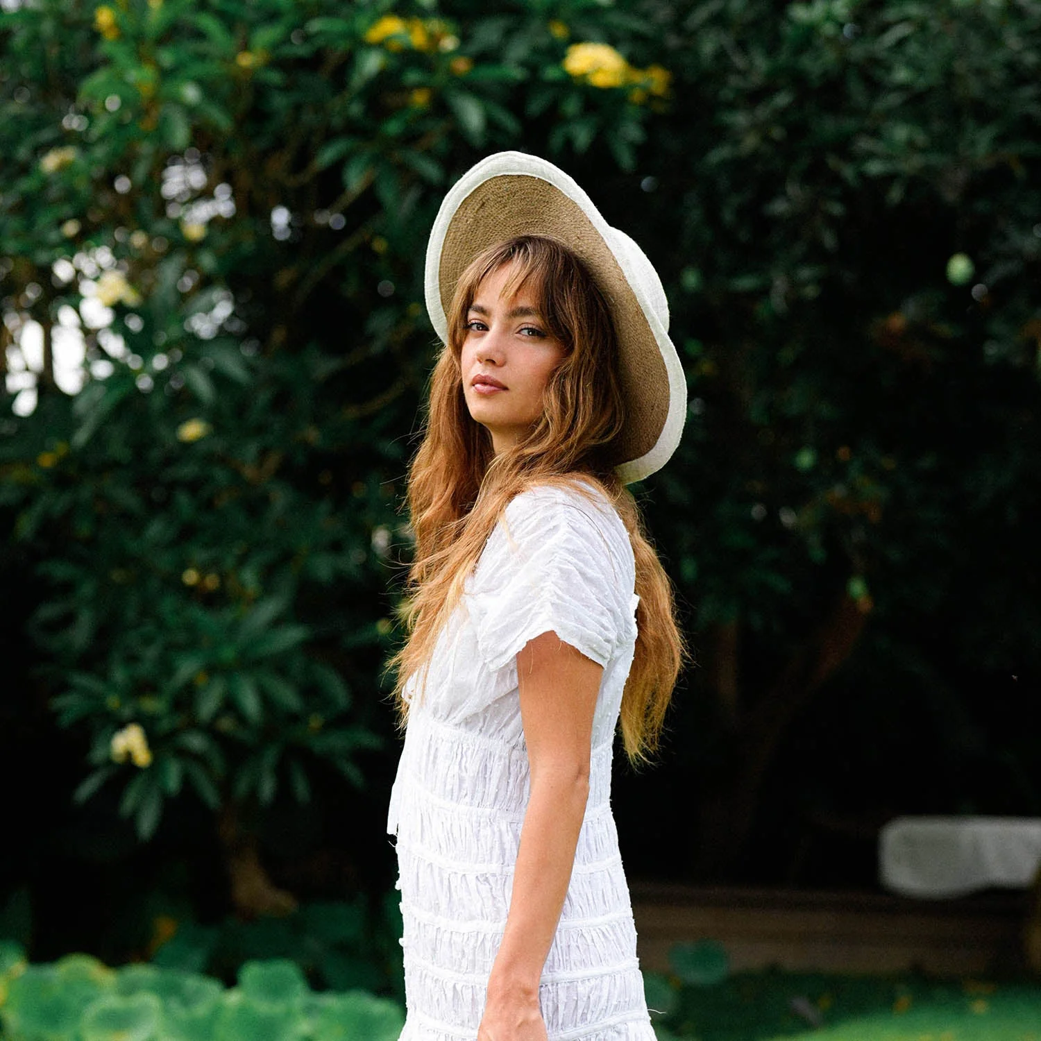 LORETTA Linen Jute Hat in Off White - Image 6