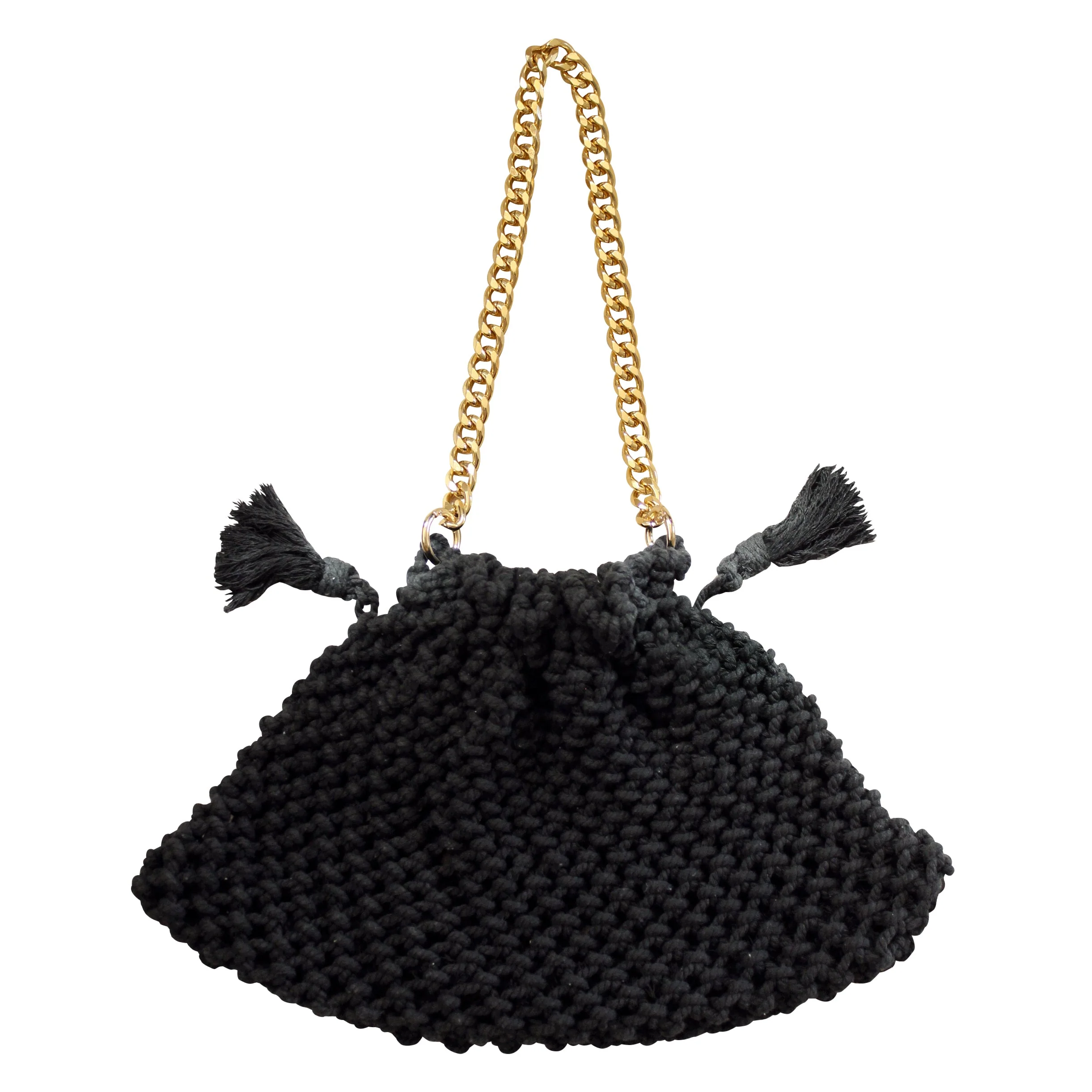 LYON Macrame Tote Bag In Black - Image 5