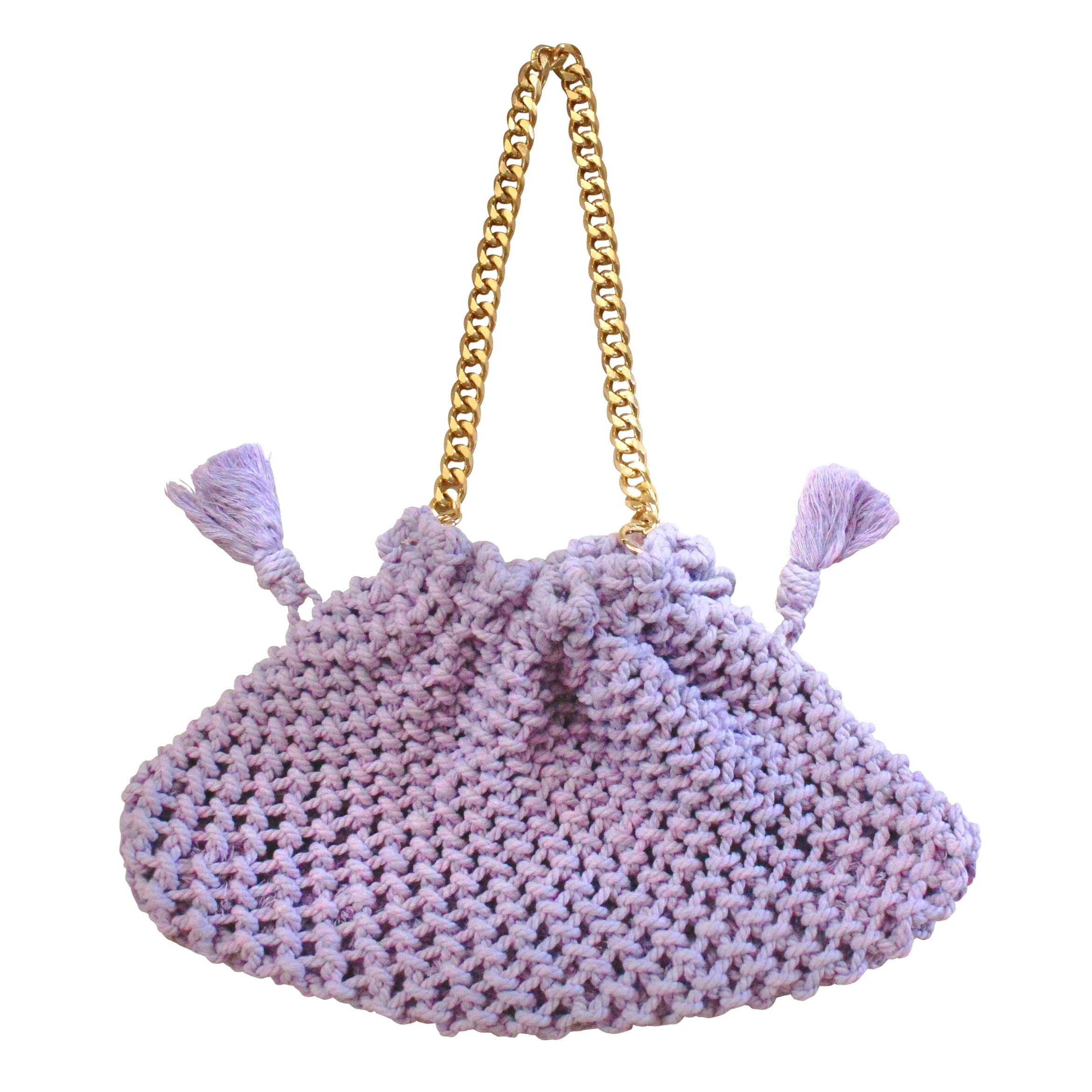 LYON Macrame Tote Bag, in Lilac - Image 4