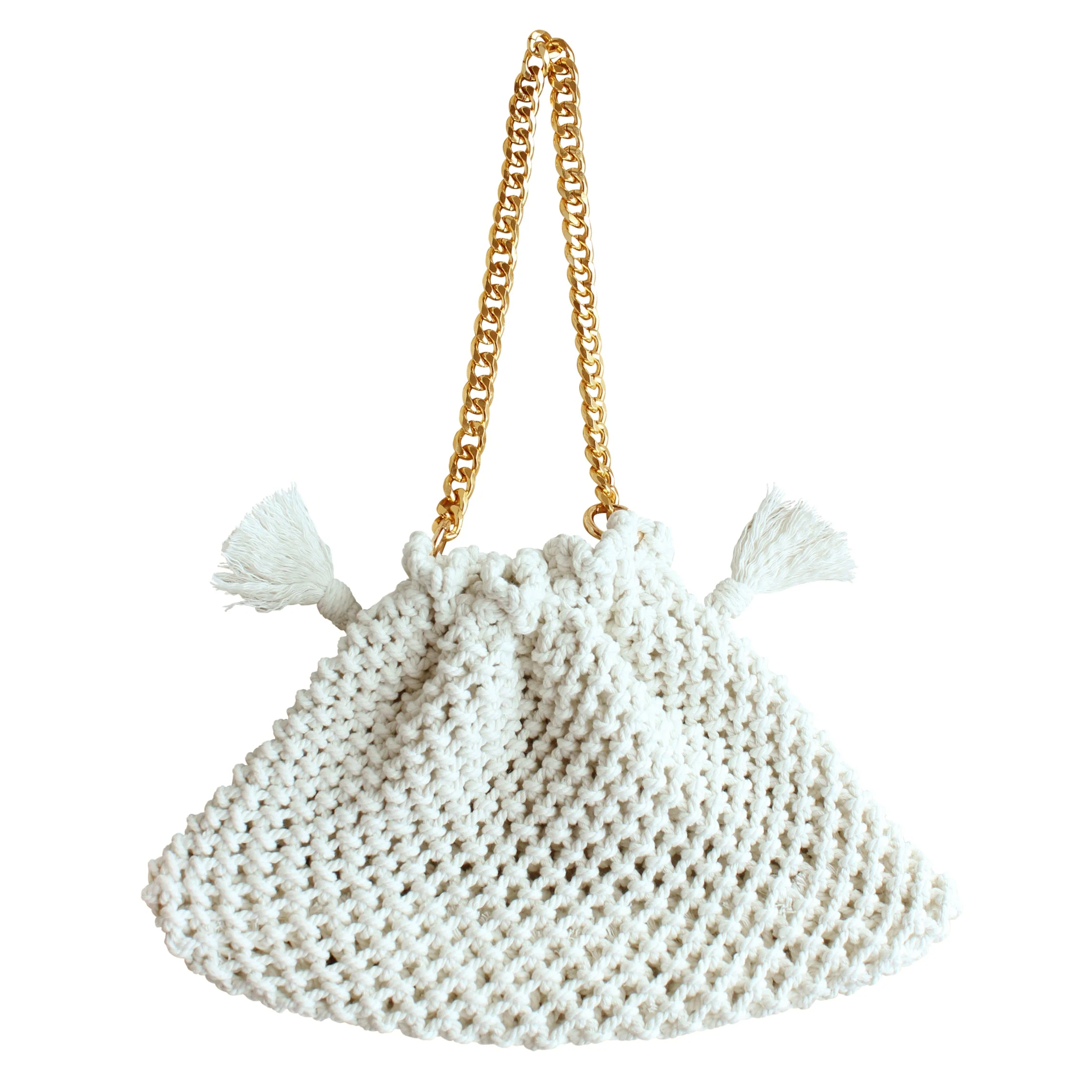 LYON Macrame Tote Bag, in Off White - Image 4