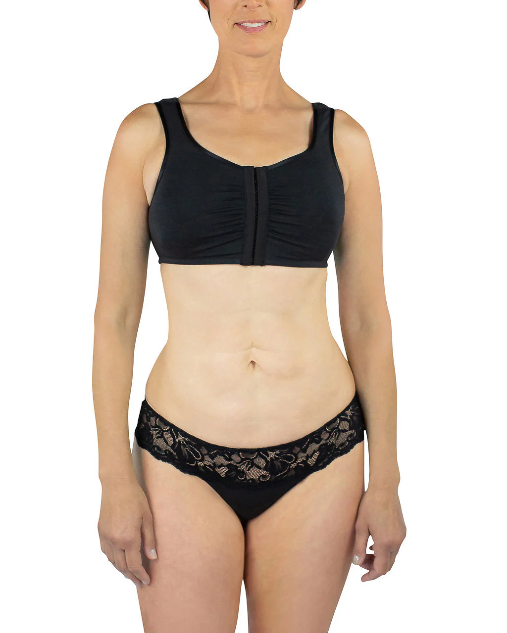 Maia Front Close Bra, Black - Image 3