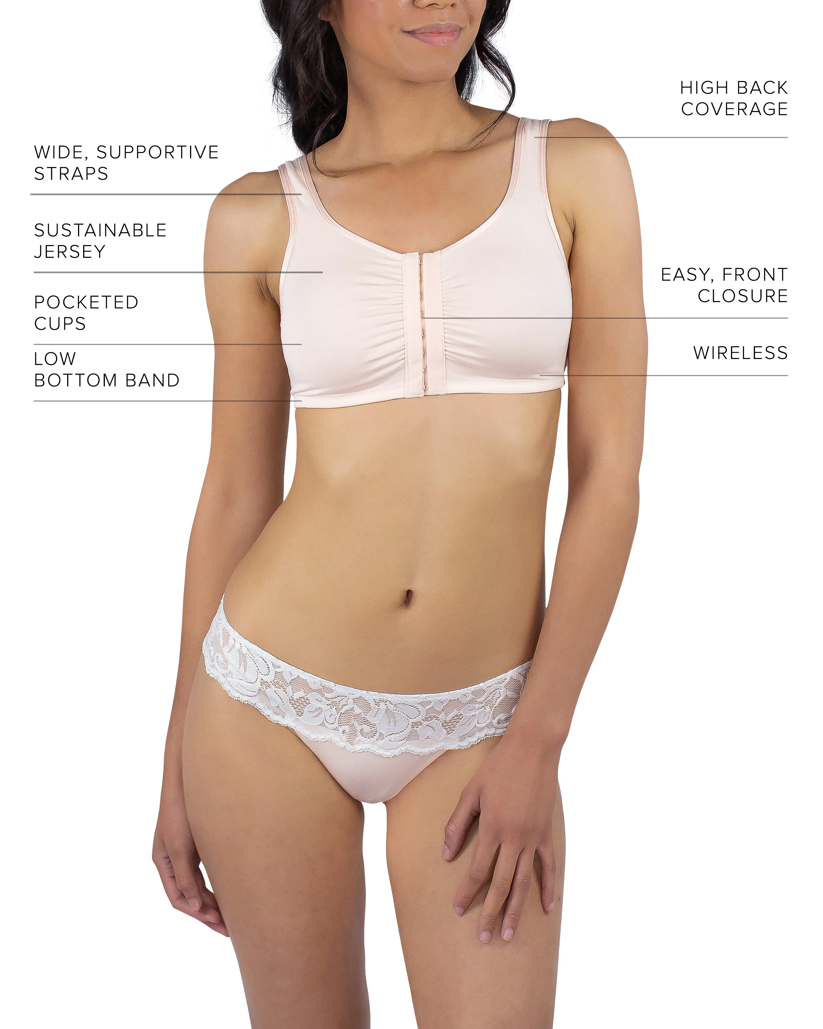 Maia Front Close Bra, Blush - Image 7