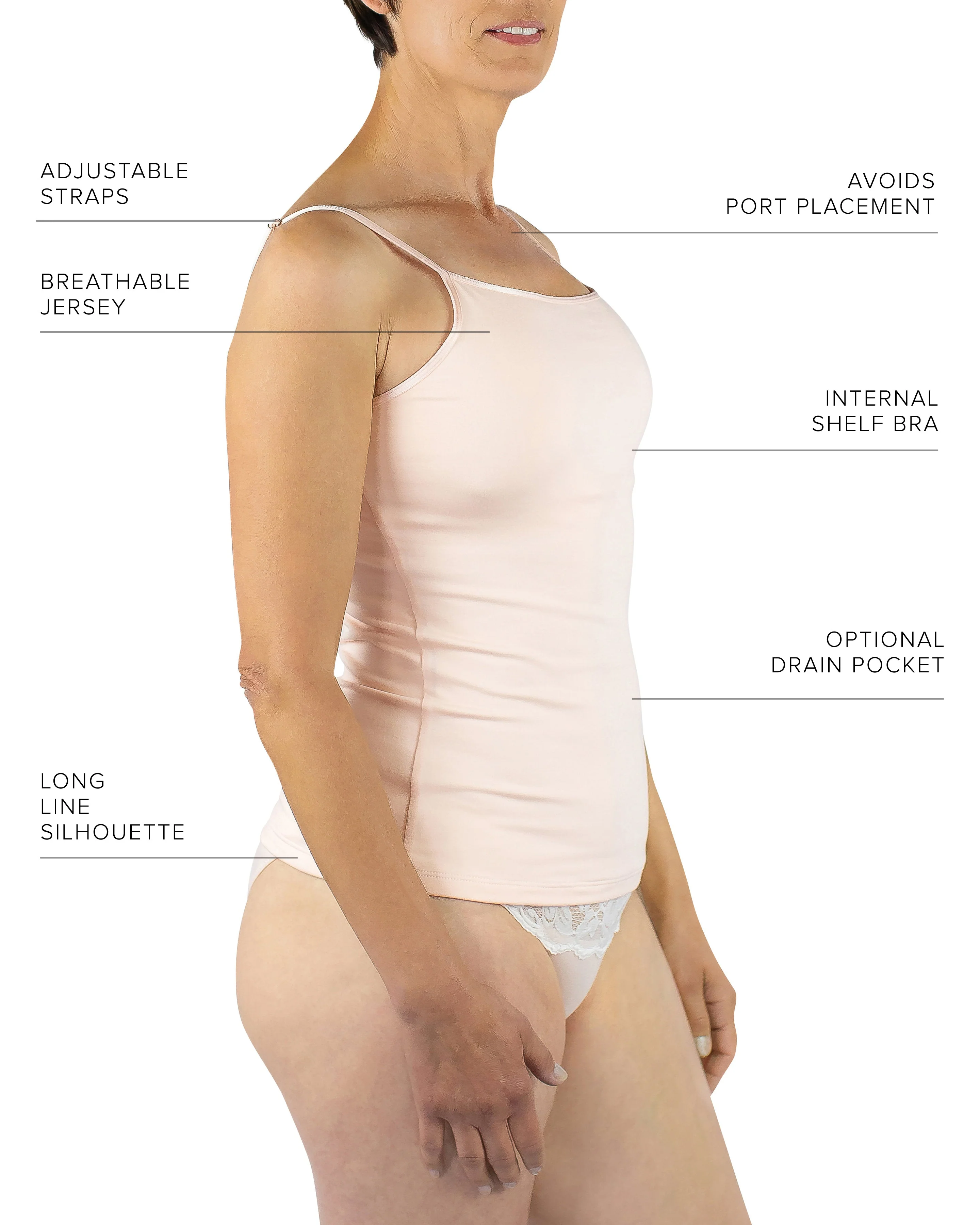 Maia Sustainable Jersey Cami, Blush - Image 5