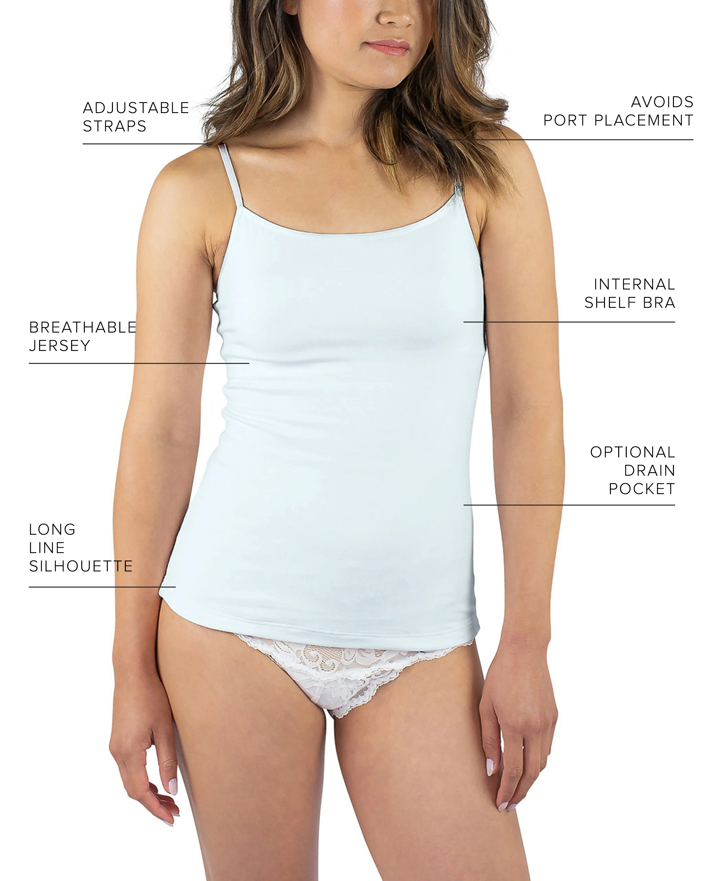 Maia Sustainable Jersey Cami, Mist - Image 5
