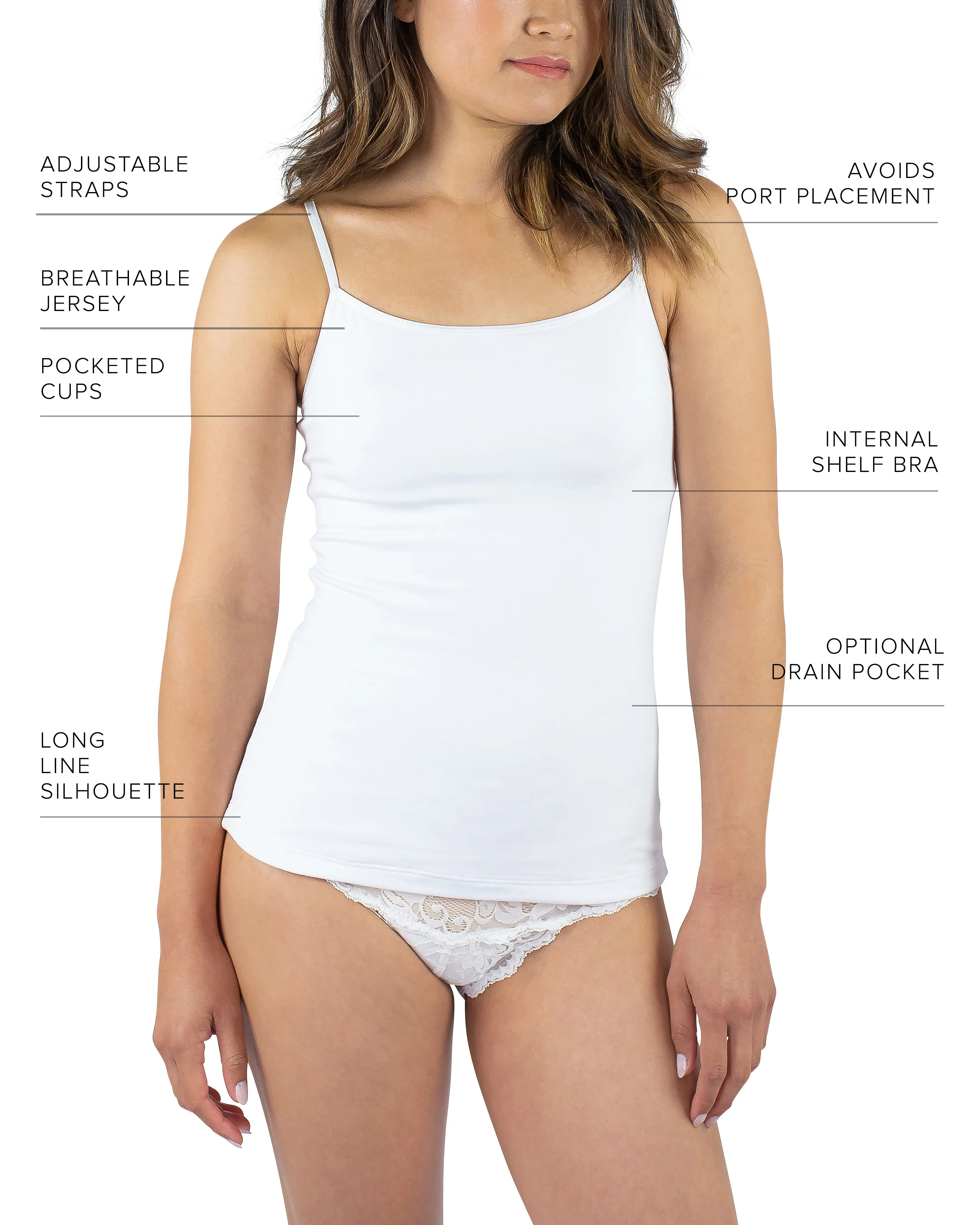 Maia Sustainable Jersey Cami, White - Image 5