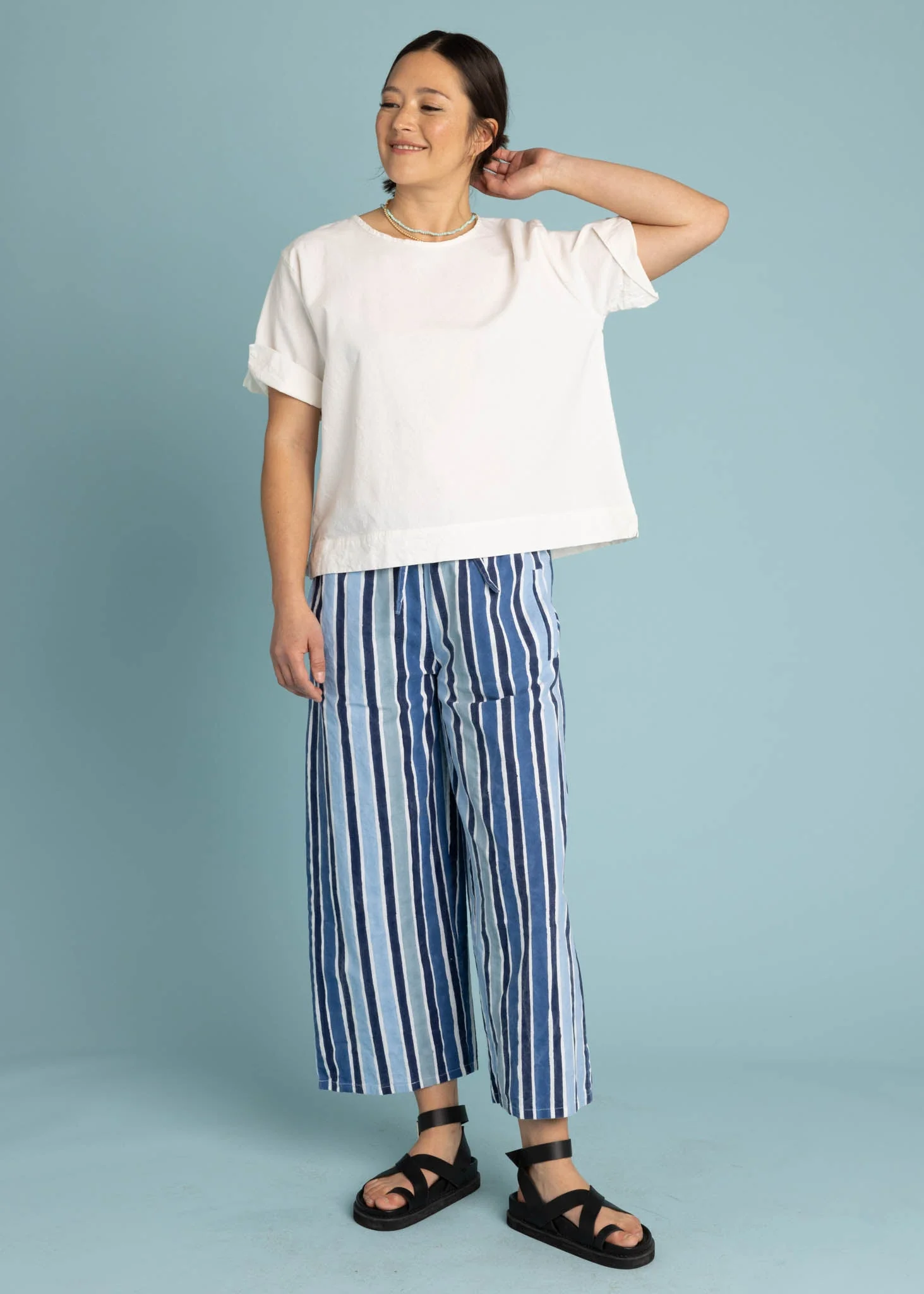 Mare Boxy Cropped Shirt - Linen White - Image 2