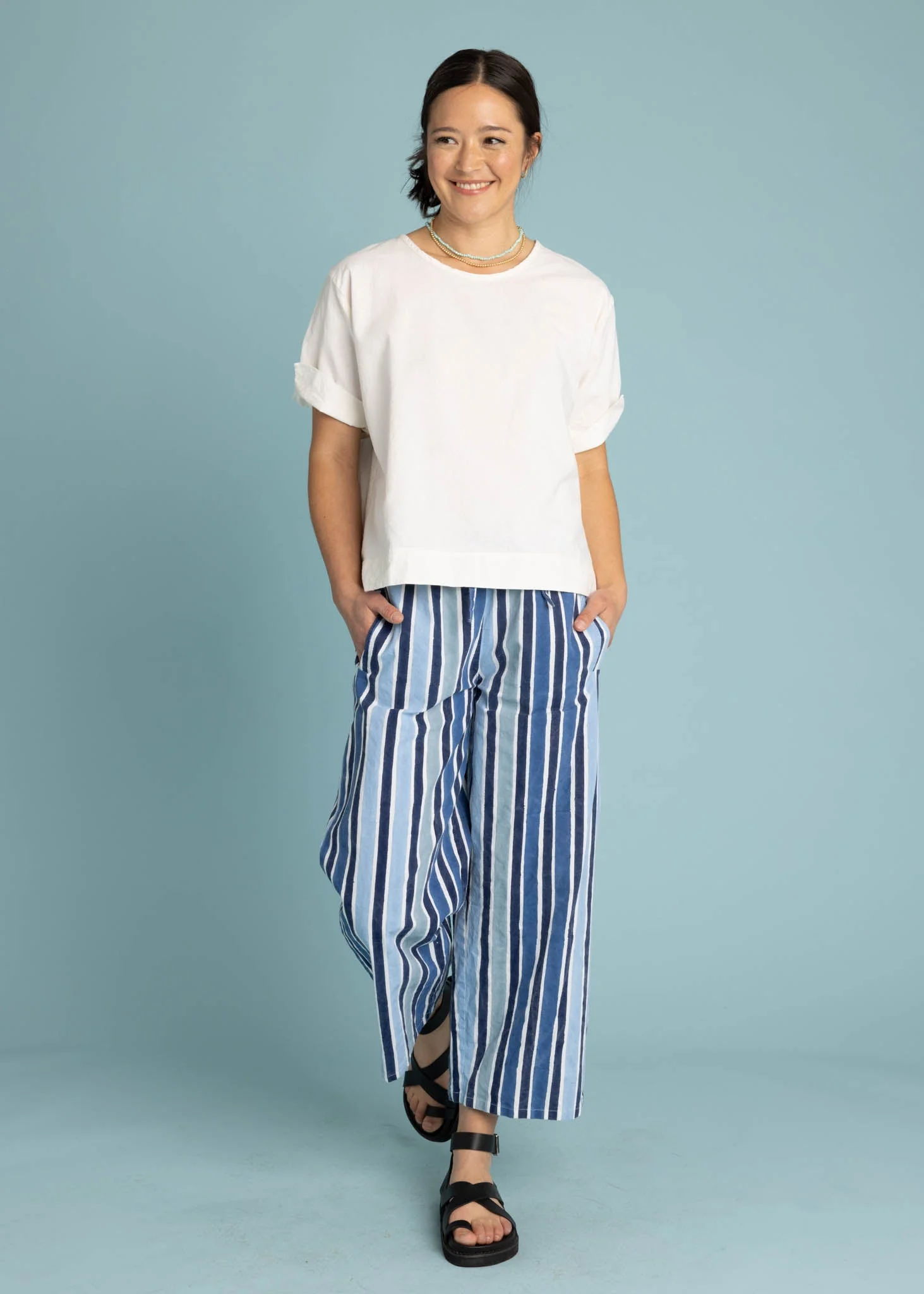 Mare Boxy Cropped Shirt - Linen White - Image 3