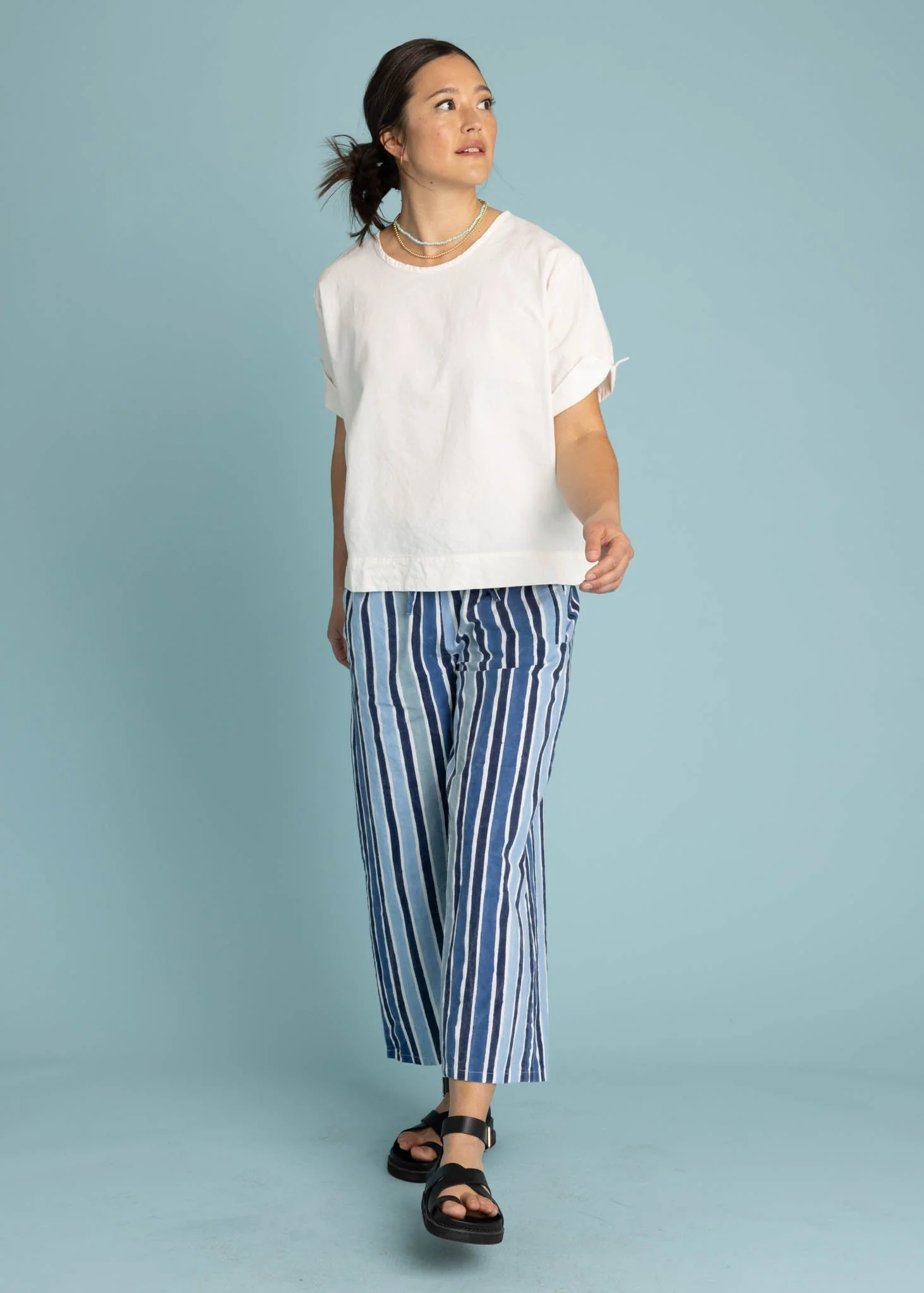 Mare Boxy Cropped Shirt - Linen White - Image 4