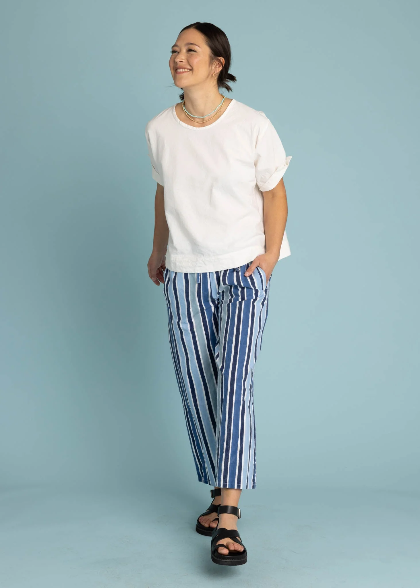 Mare Boxy Cropped Shirt - Linen White - Image 5