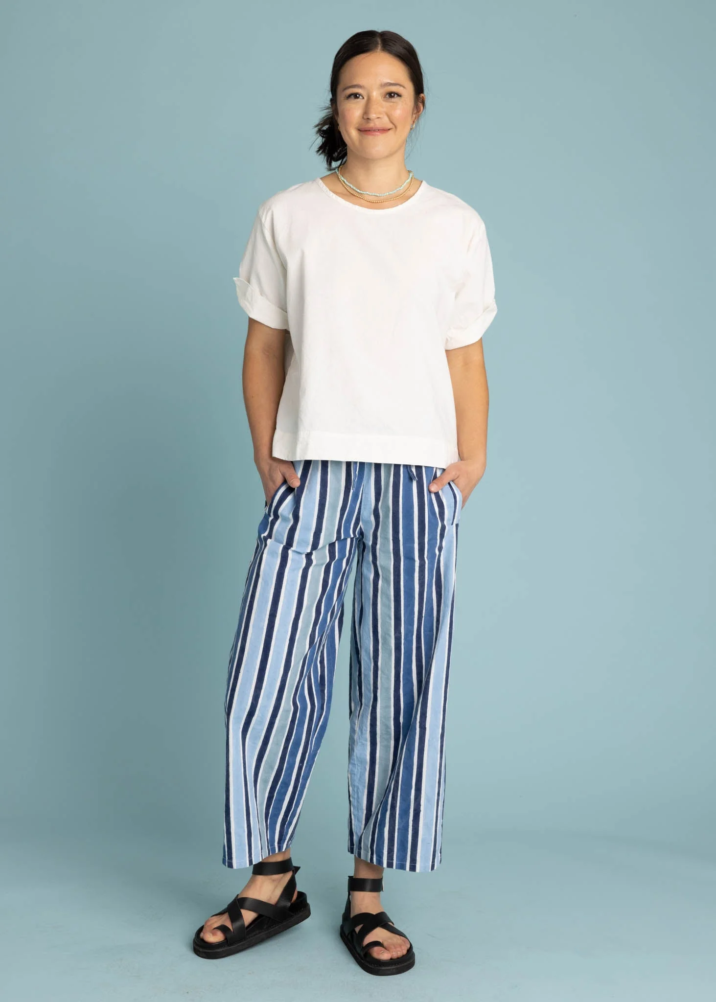Mare Boxy Cropped Shirt - Linen White - Image 6