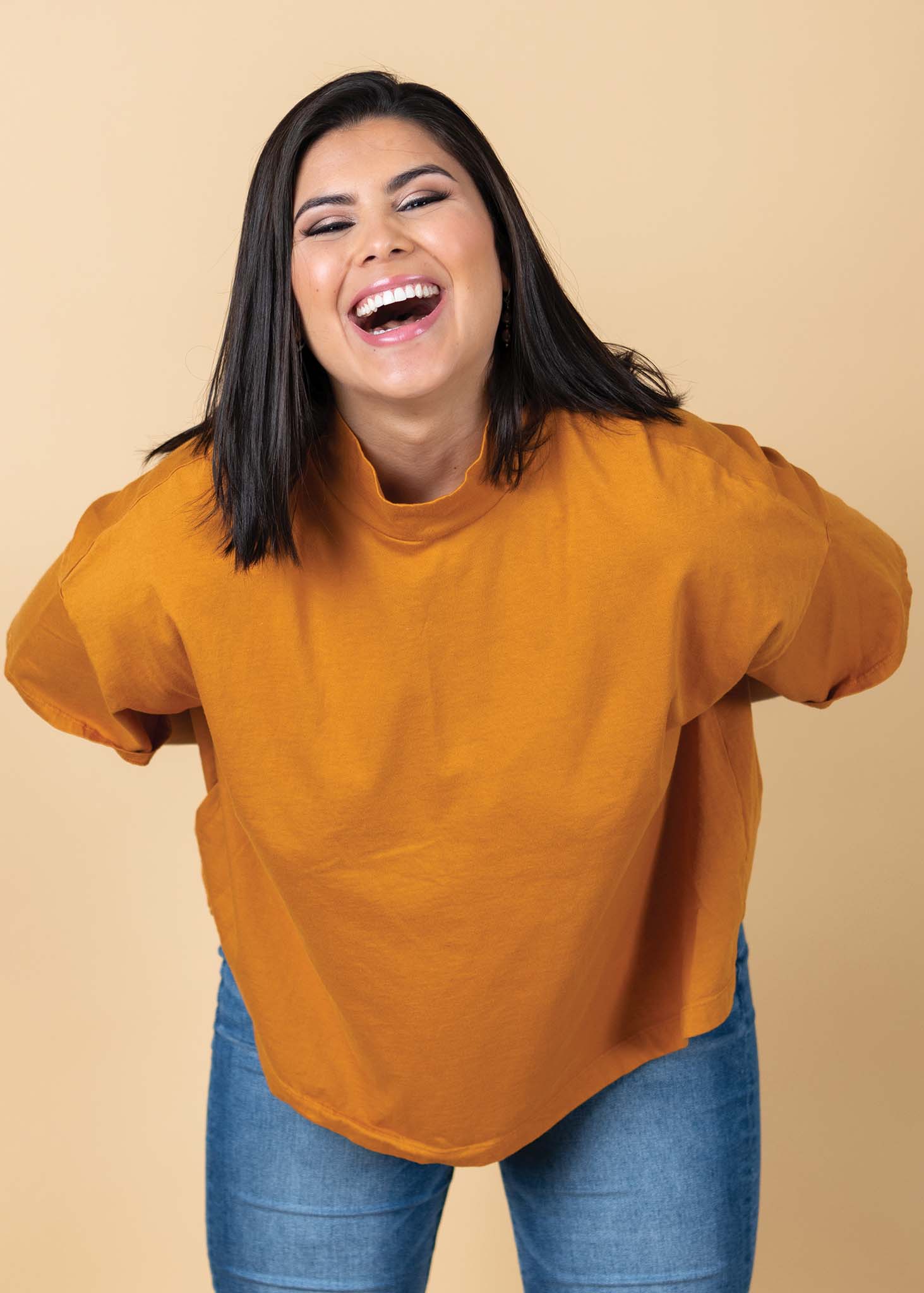 Mare Mock Neck Top - Marigold - Image 14