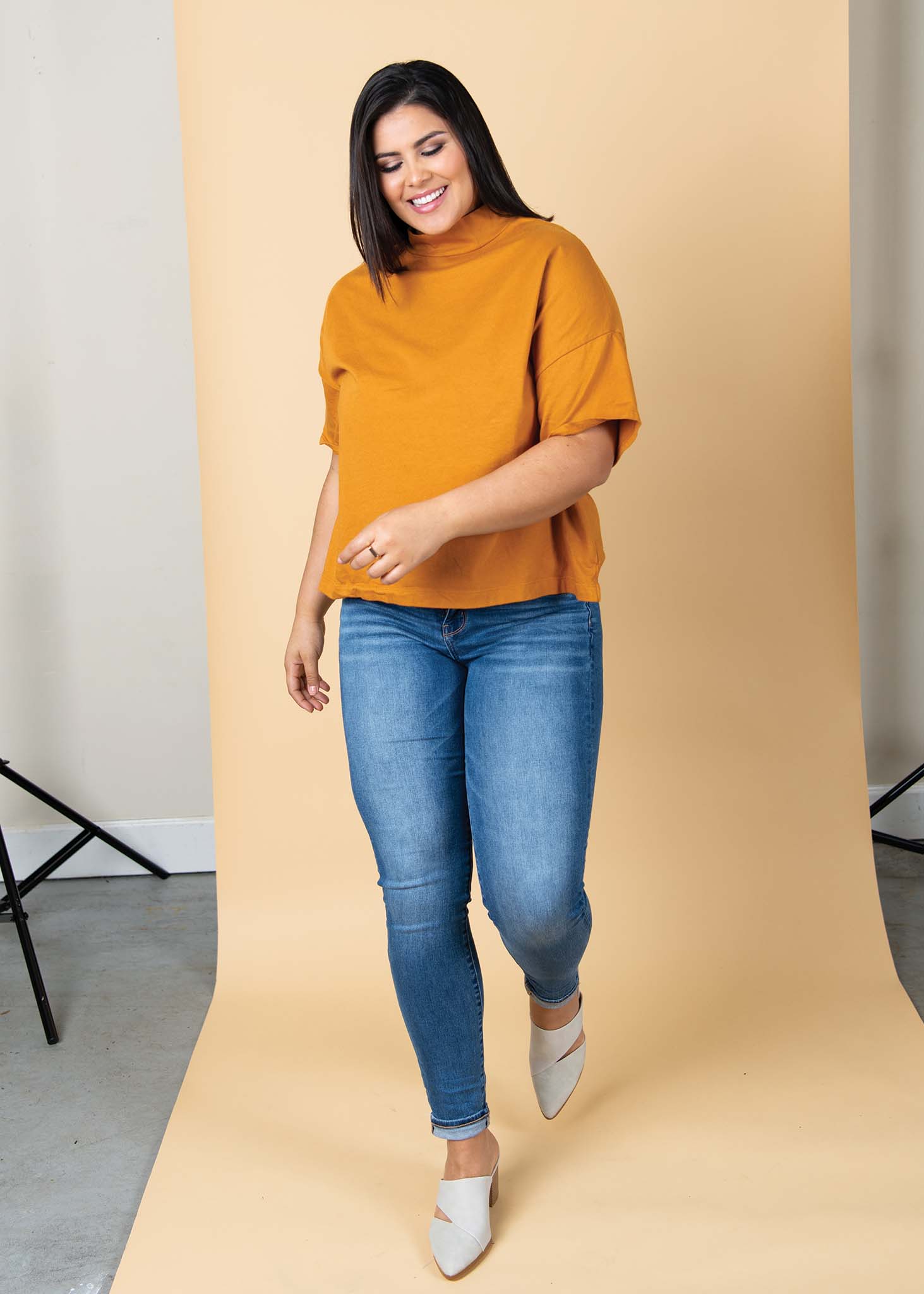 Mare Mock Neck Top - Marigold - Image 15