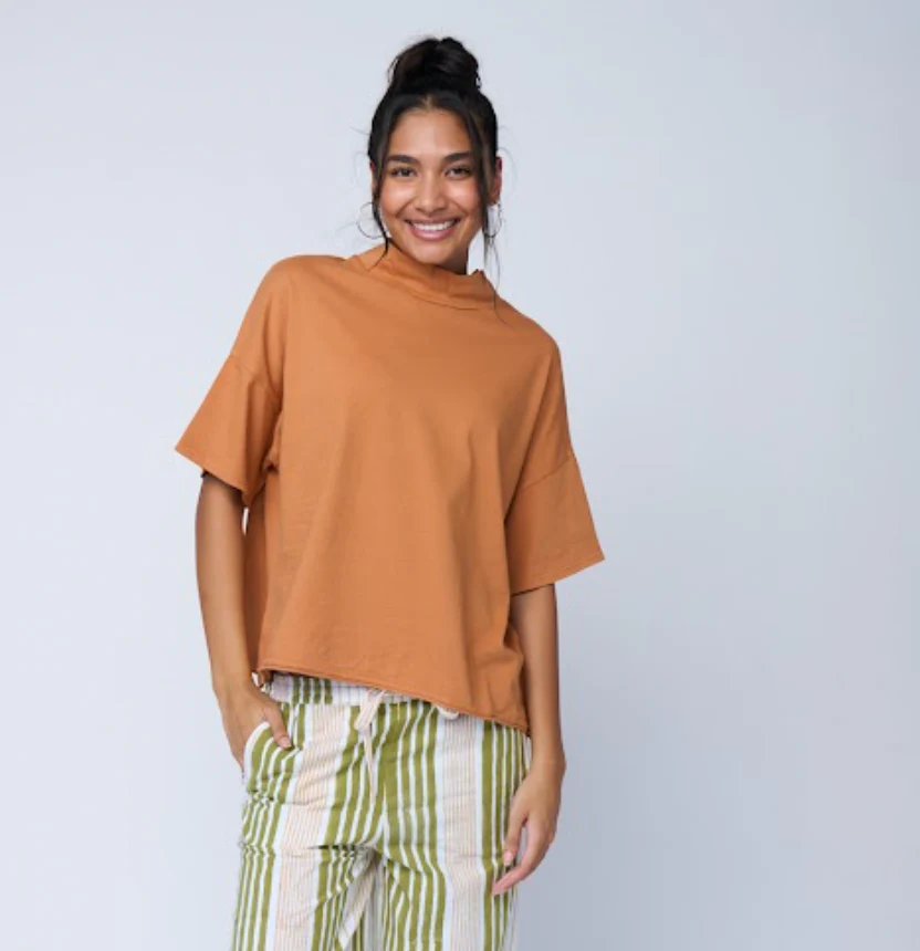 Mare Mock Neck Top - Marigold - Image 2