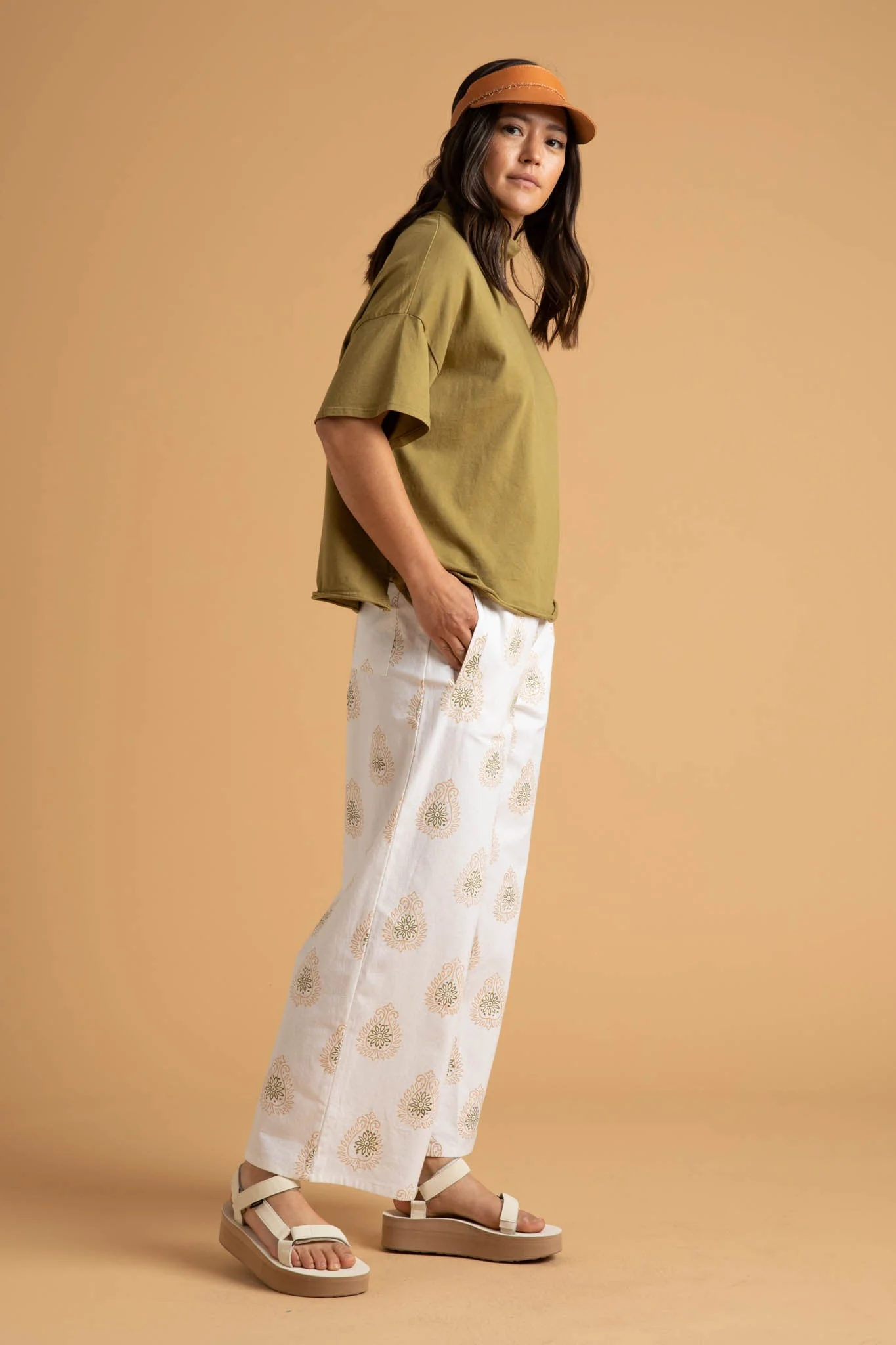 Mare Mock Neck Top - Olive Oil - Image 11