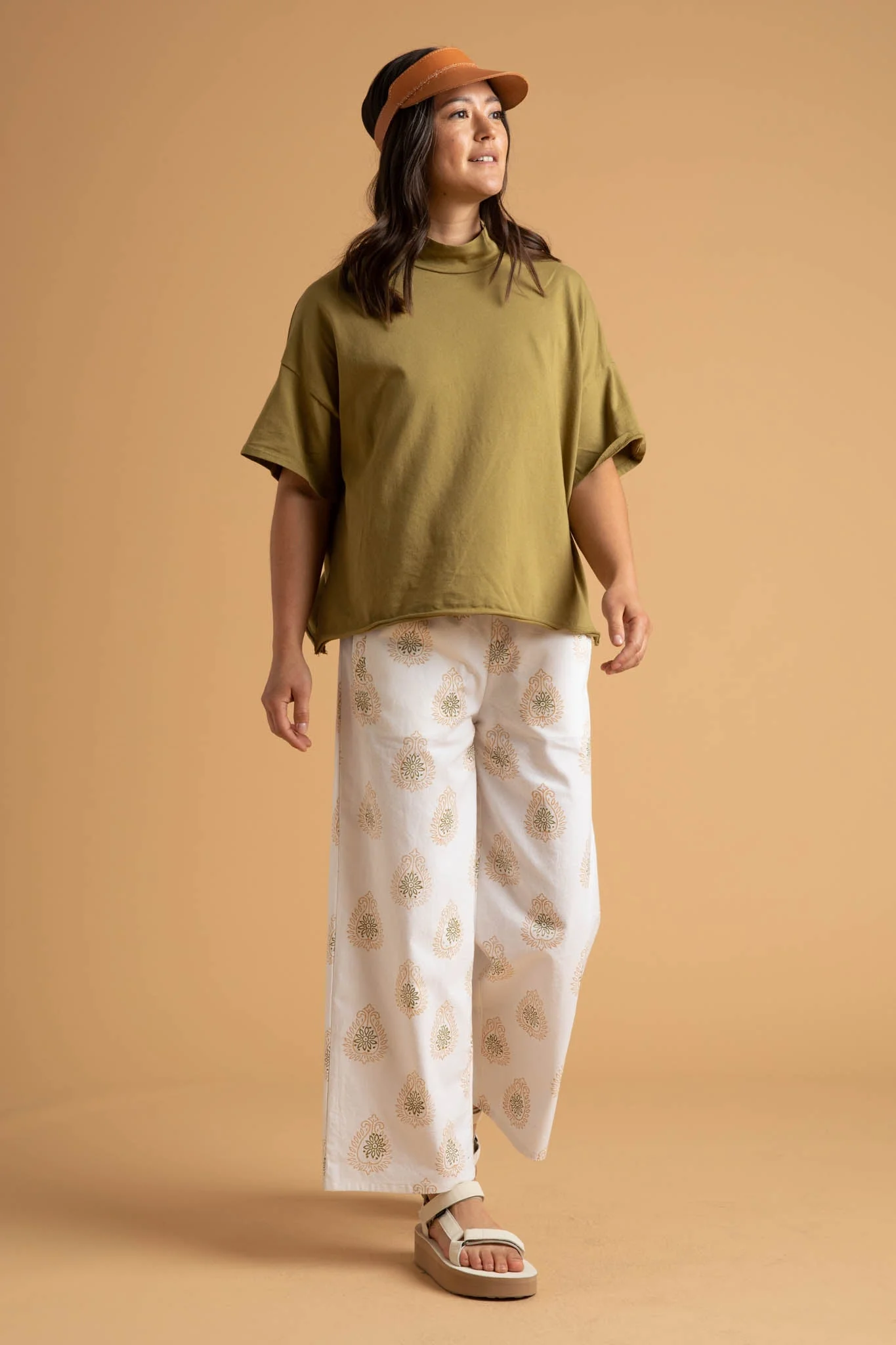 Mare Mock Neck Top - Olive Oil - Image 3