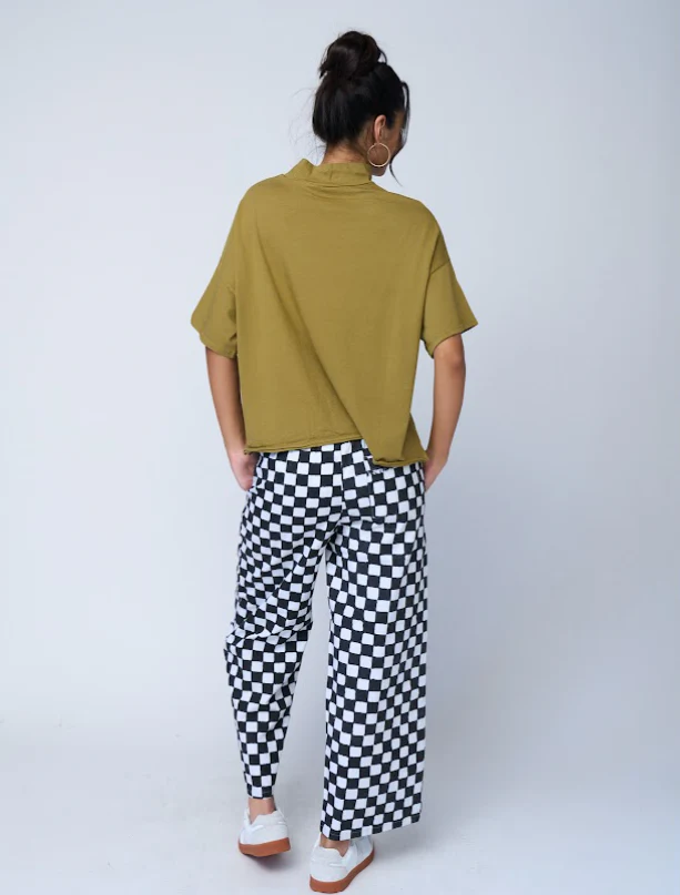 Mare Mock Neck Top - Olive Oil - Image 7