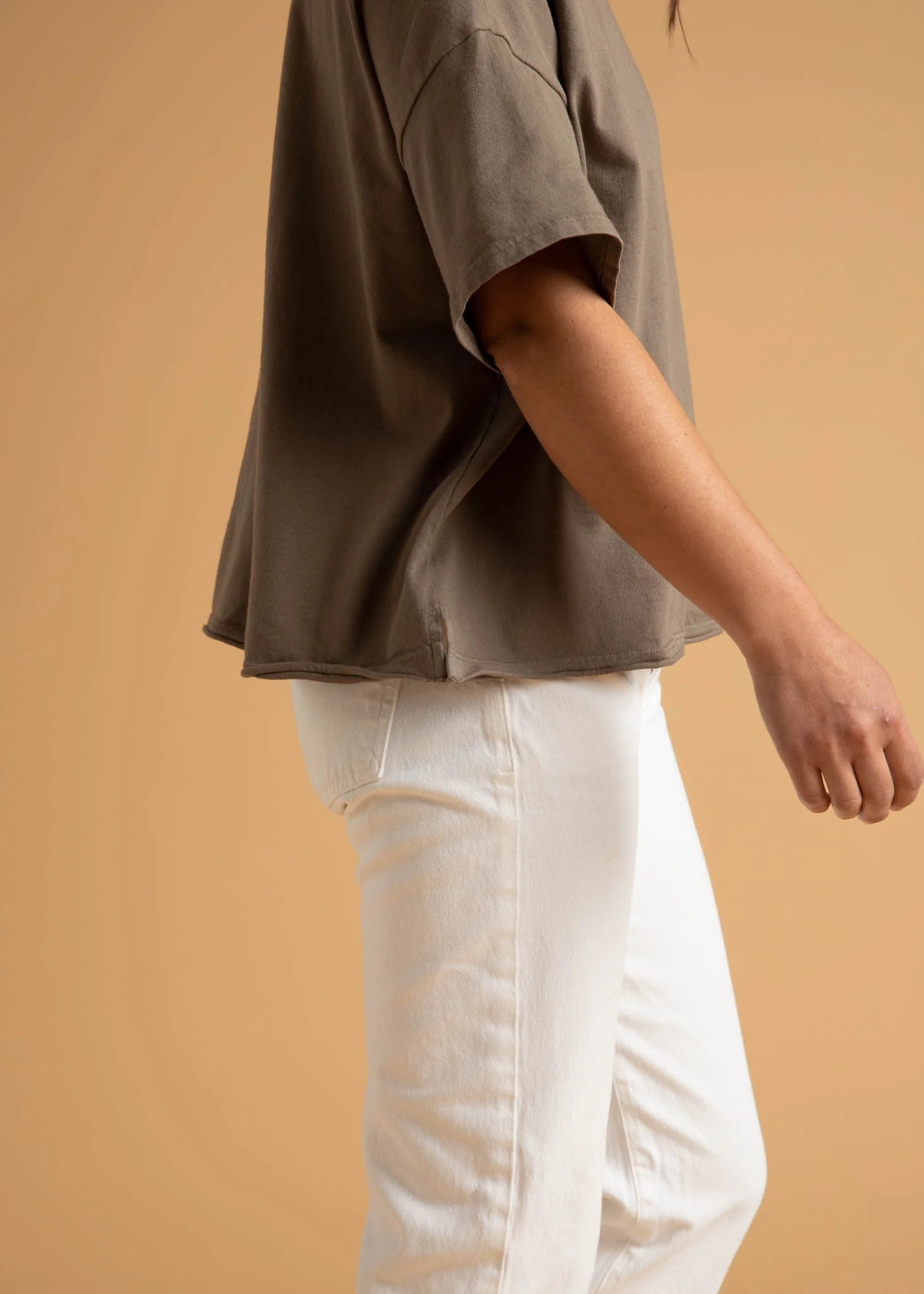 Mare Mock Neck Top - Warm Grey - Image 12