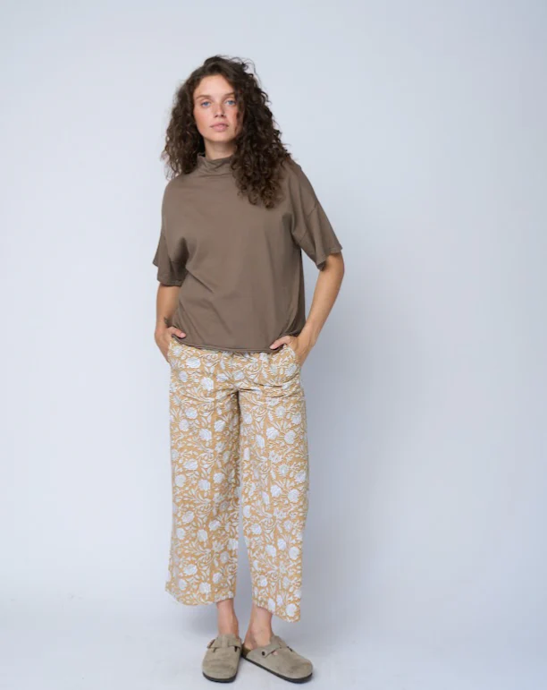Mare Mock Neck Top - Warm Grey - Image 4