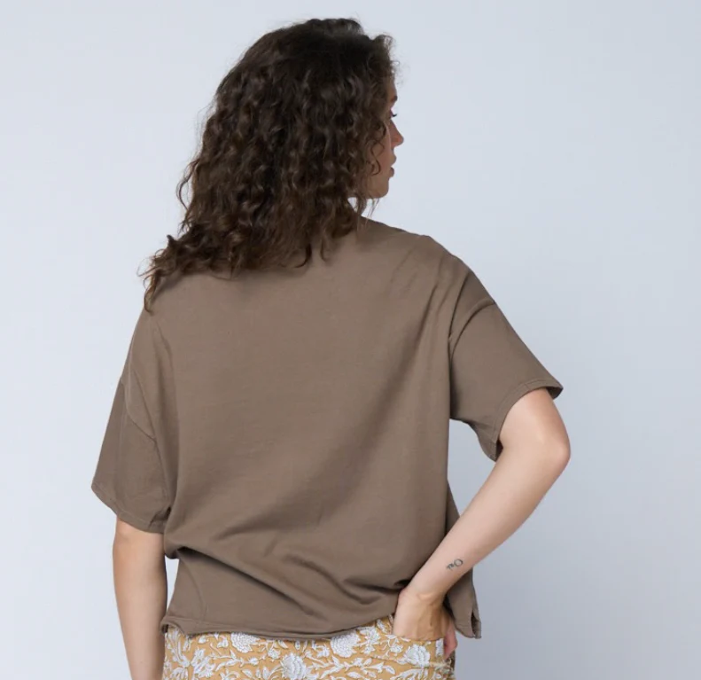 Mare Mock Neck Top - Warm Grey - Image 6