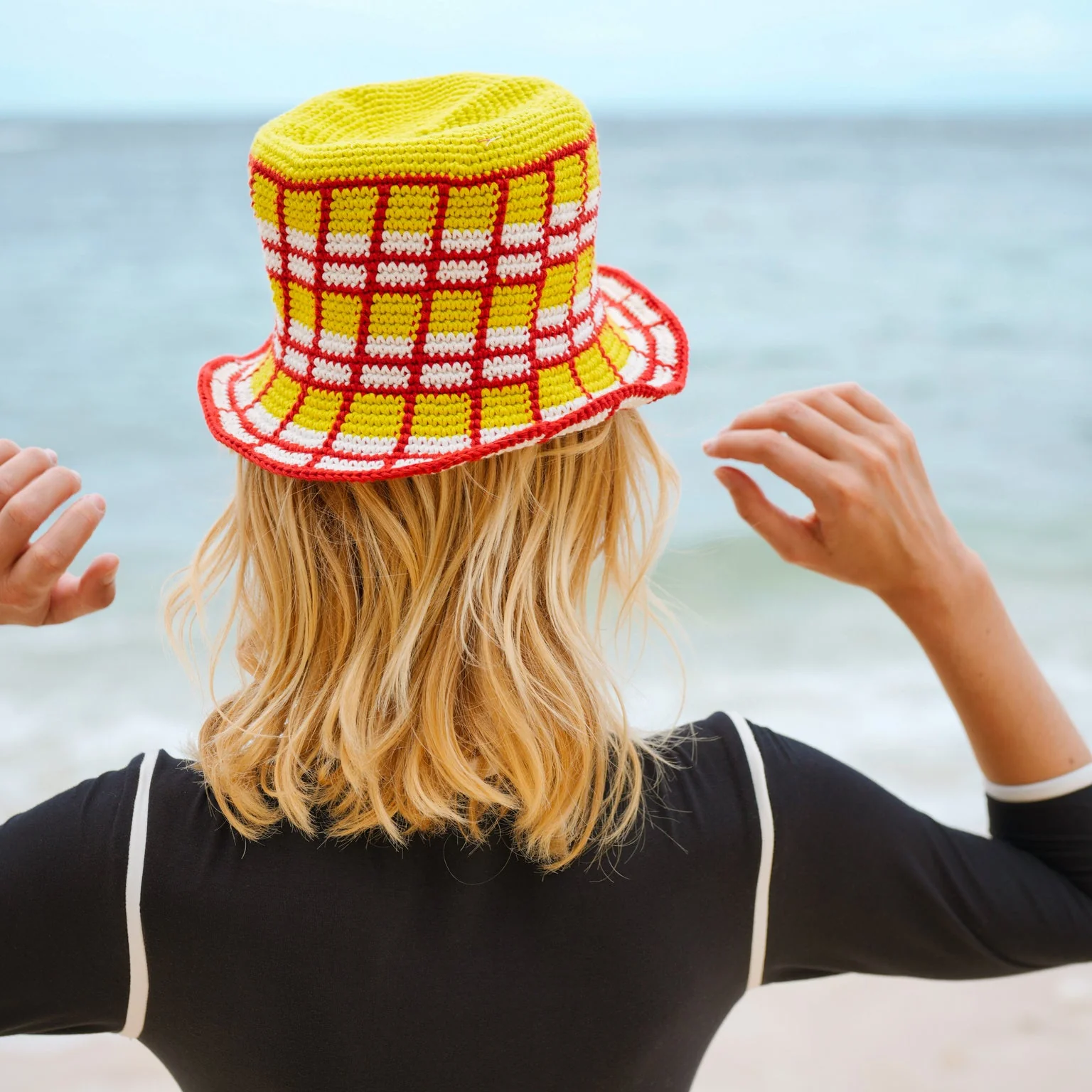 MARGARITA Plaid Crochet Hat - Image 3