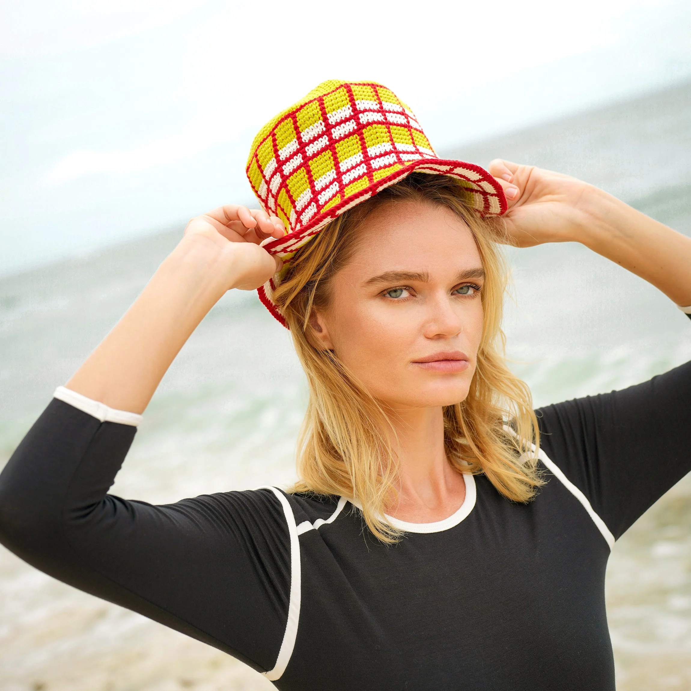 MARGARITA Plaid Crochet Hat - Image 4