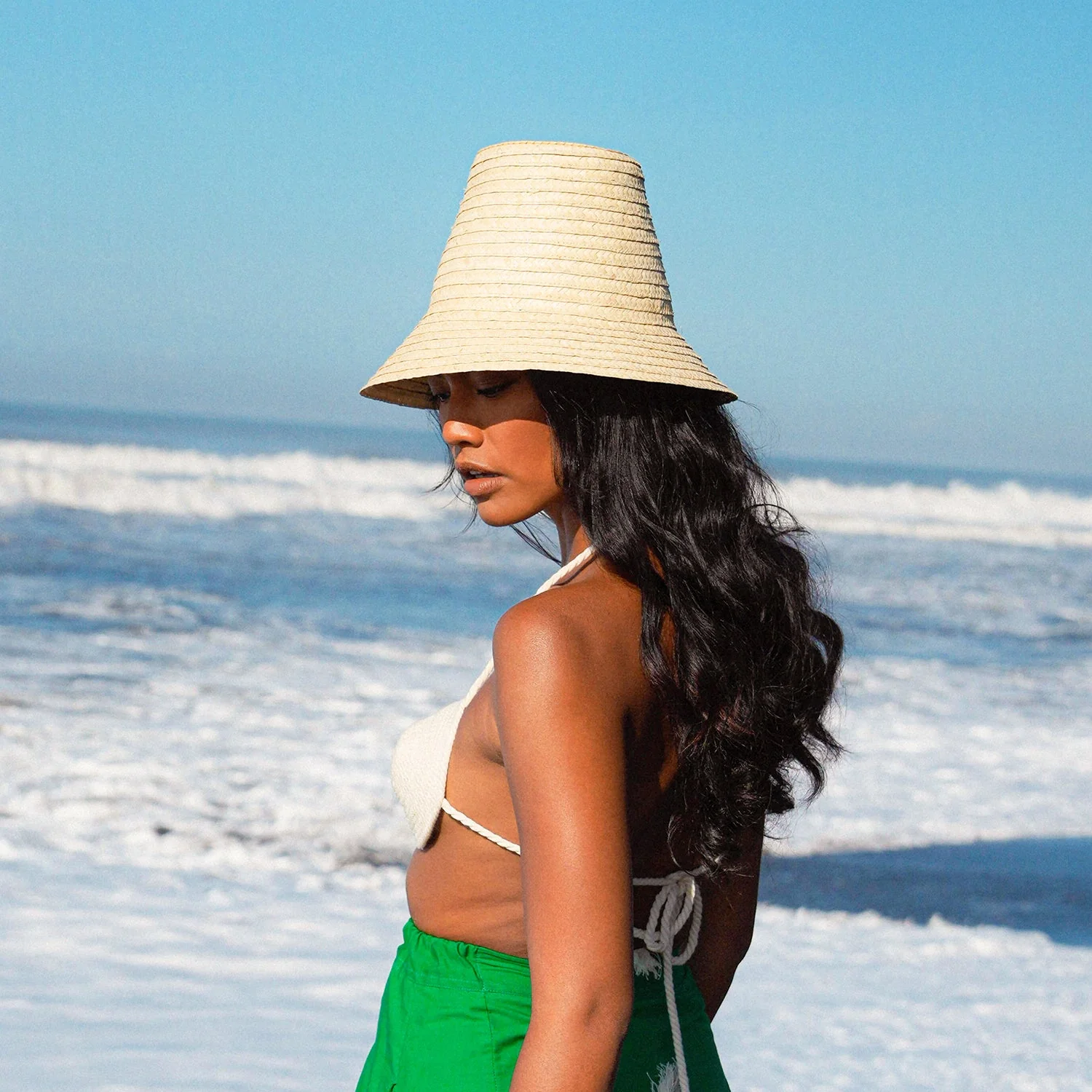 MARGO Palm Straw Hat in Beige - Image 4