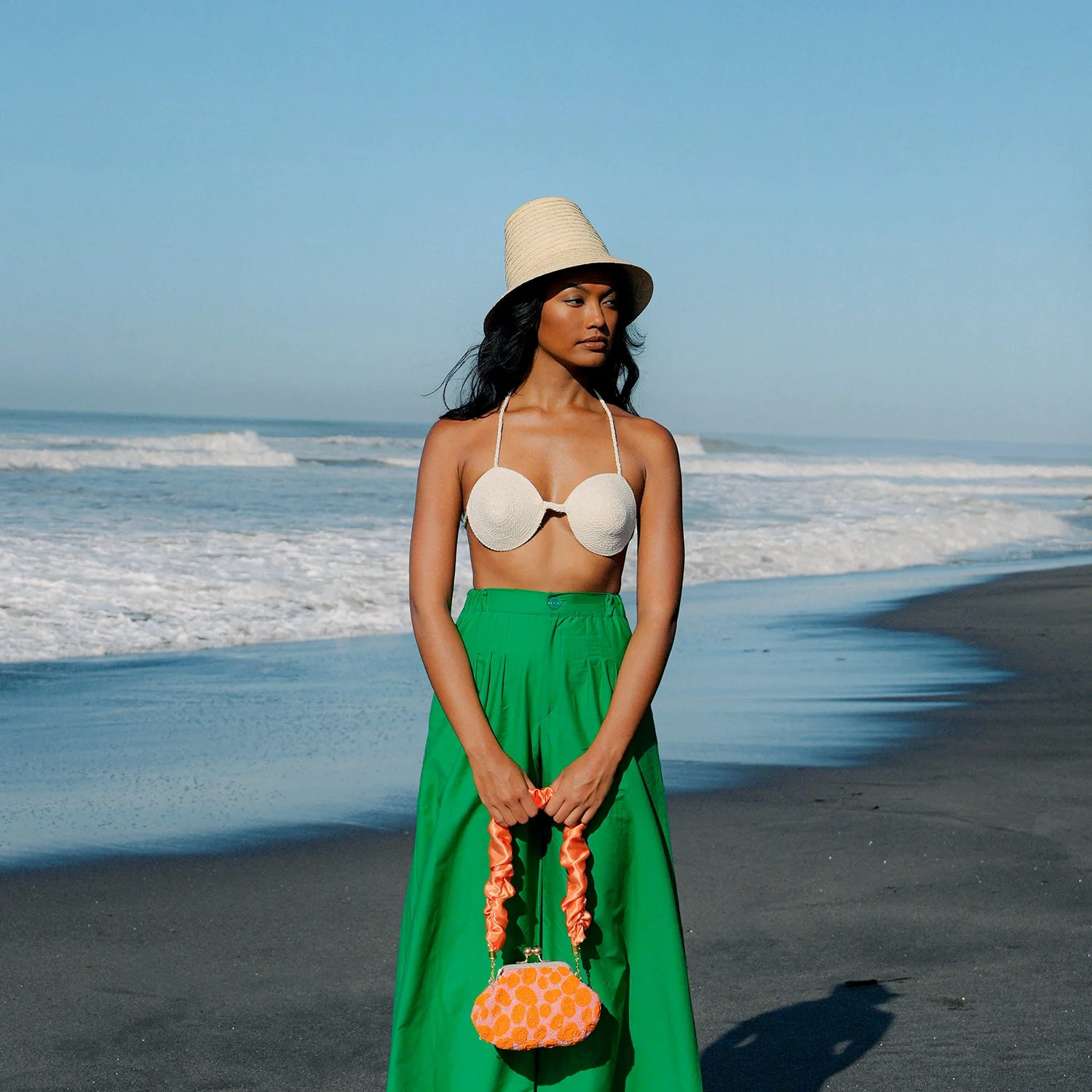 MARGO Palm Straw Hat in Beige - Image 6