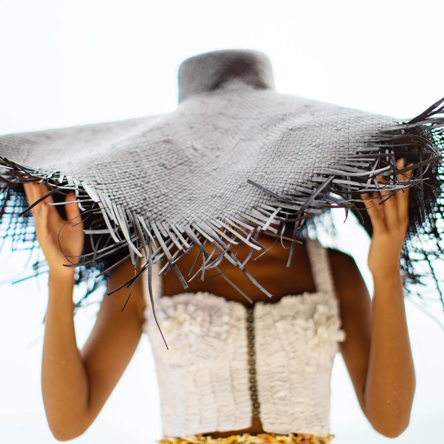 MARIGOLD Hand-embroidered Ribbon Bustier Top In White - Image 2