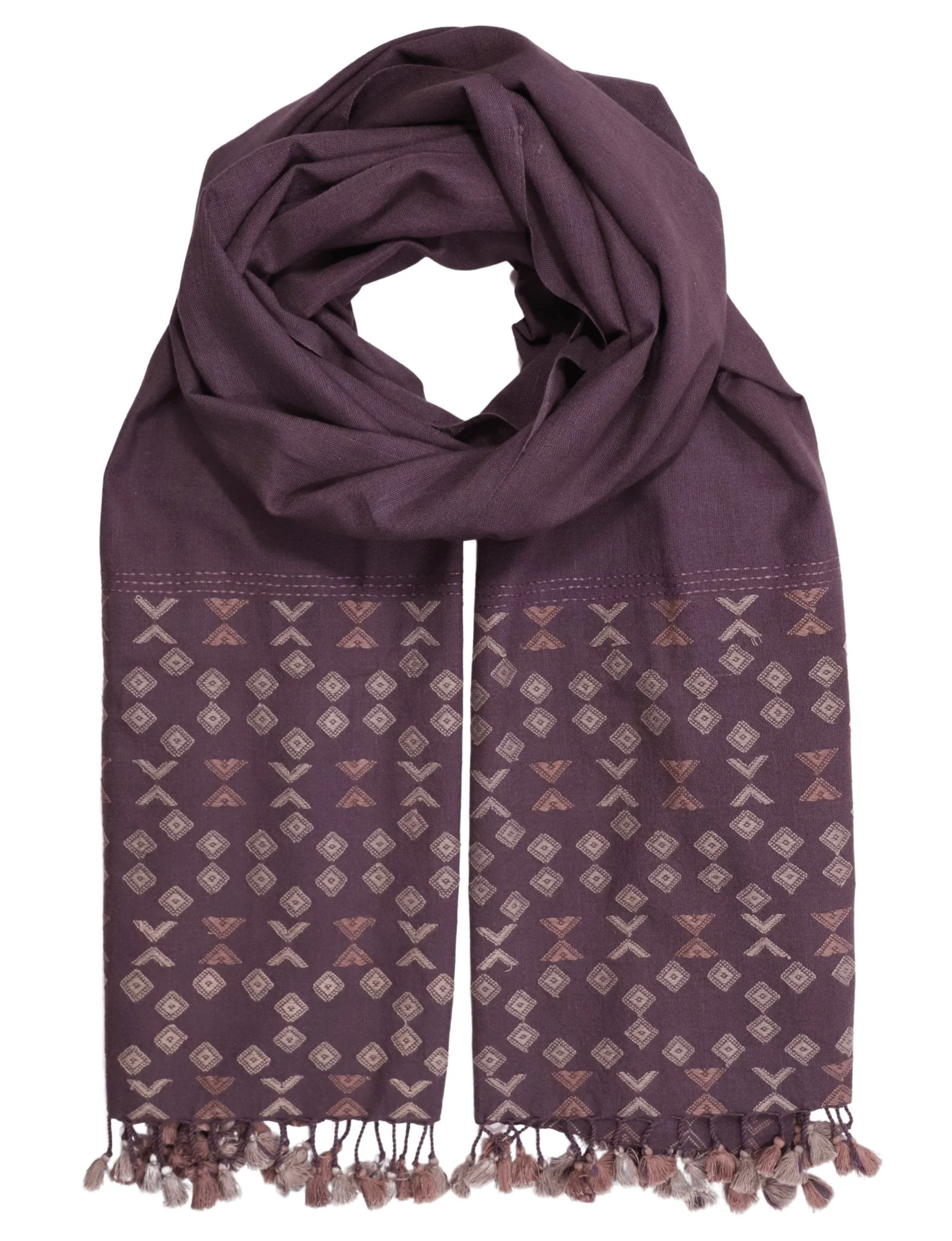 Maroon Rabari Kutch Scarf - Image 2