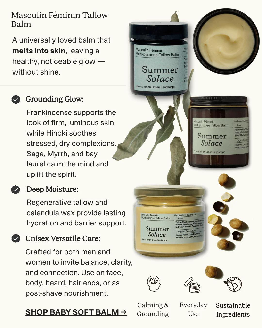 Masculin Féminin Tallow Balm – Frankincense, Patchouli & Hinoki Wood - Image 7
