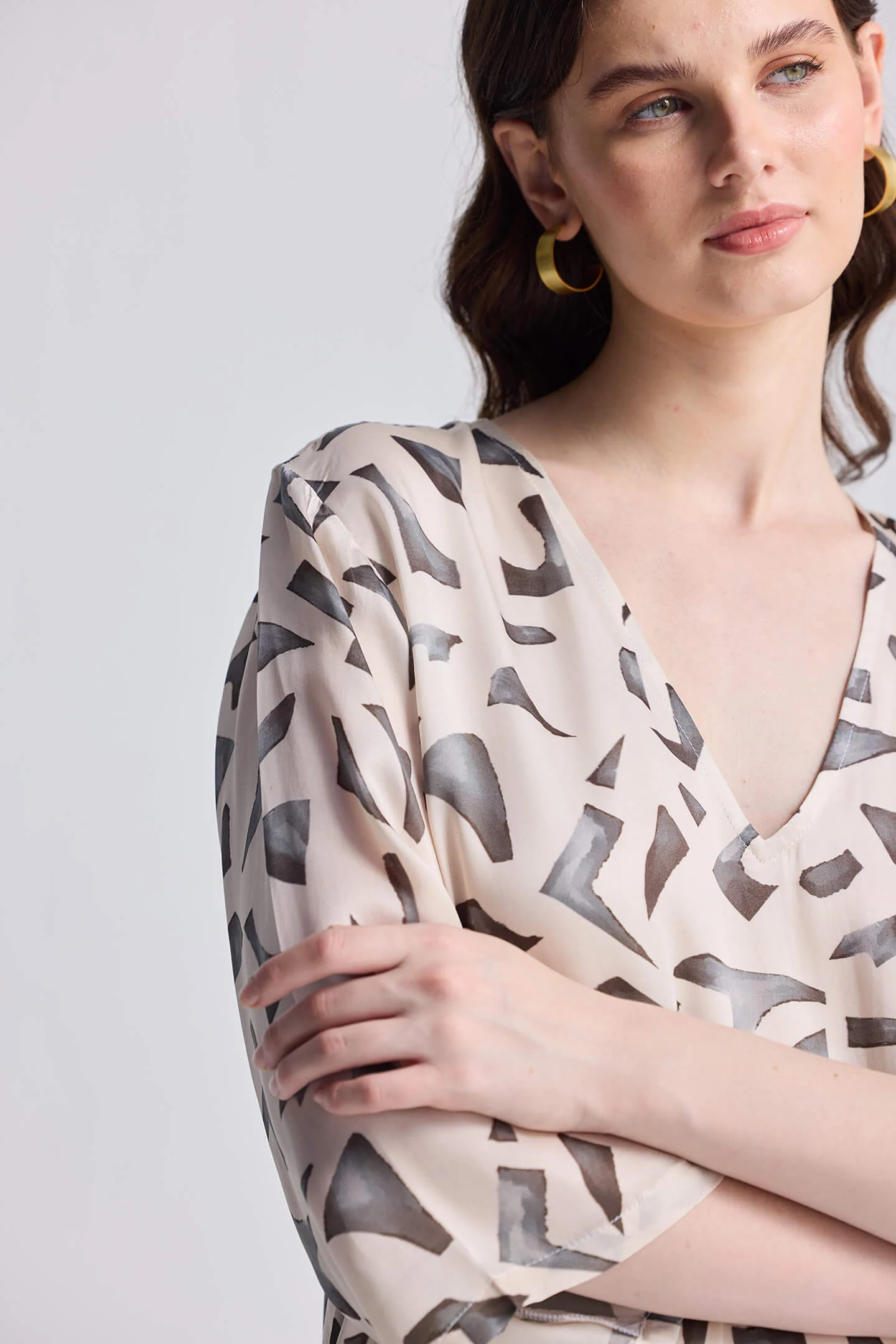 Maxi Dress with Side Slits in Mosaic - Image 3