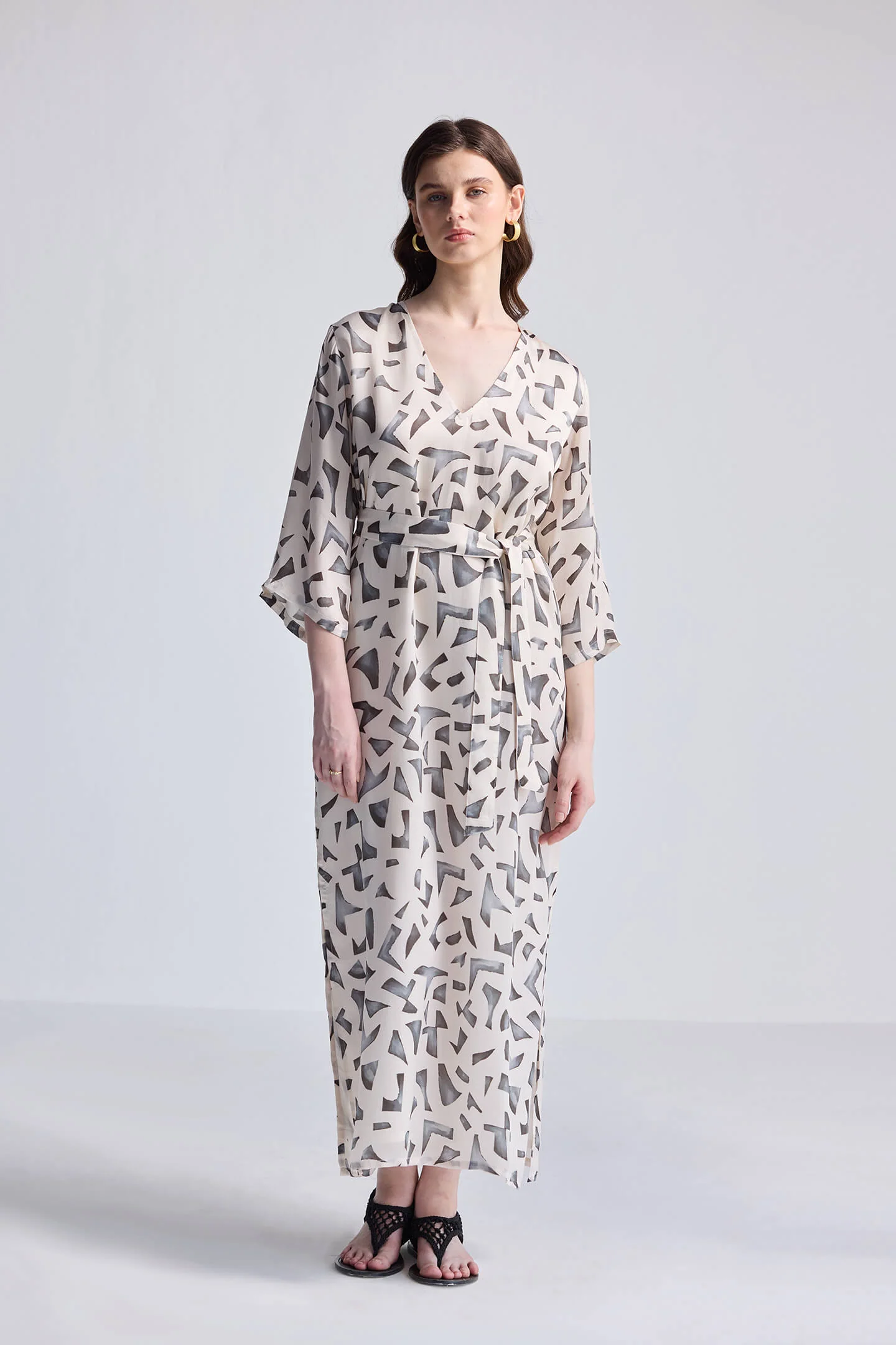 Maxi Dress with Side Slits in Mosaic - Image 5