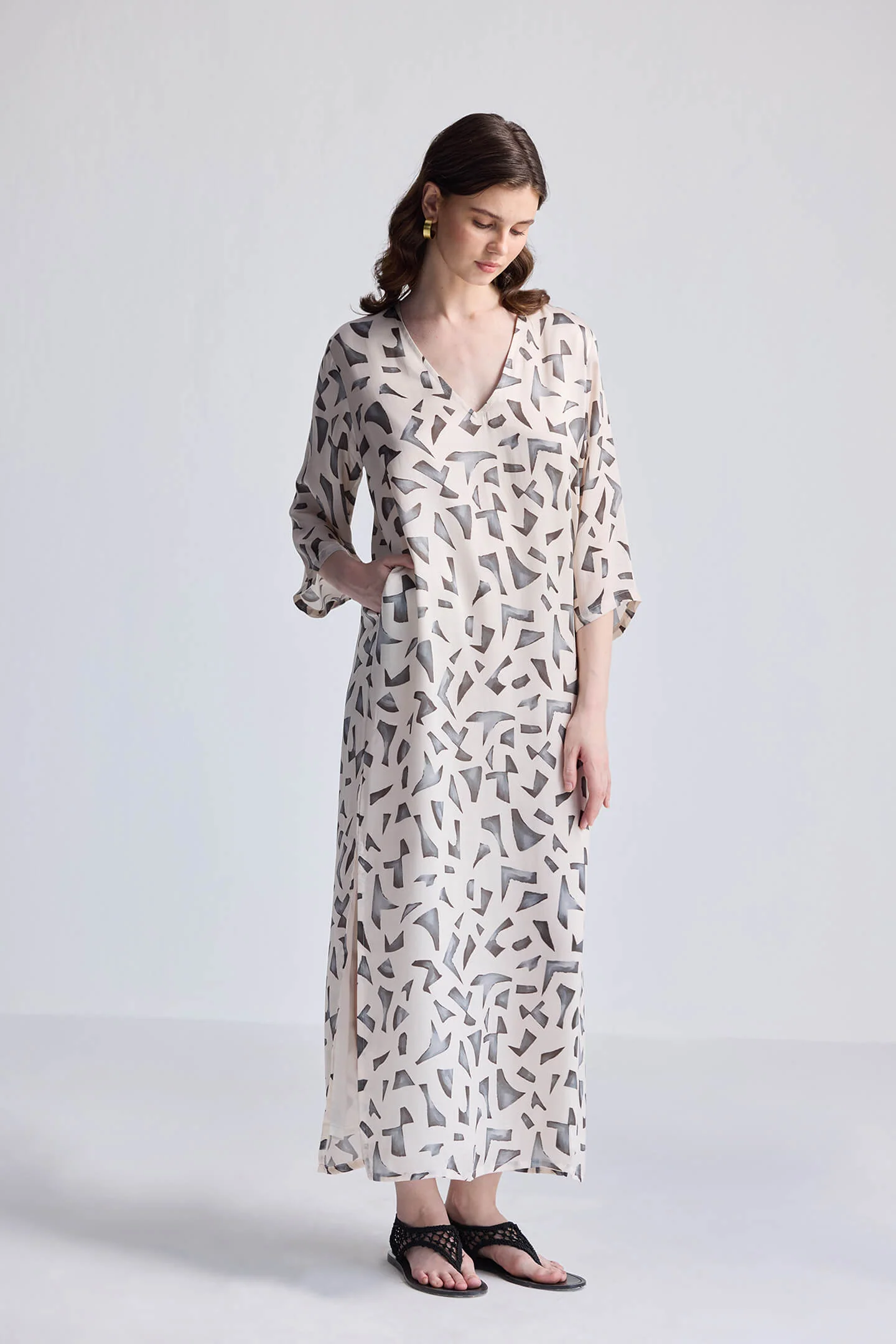 Maxi Dress with Side Slits in Mosaic - Image 7