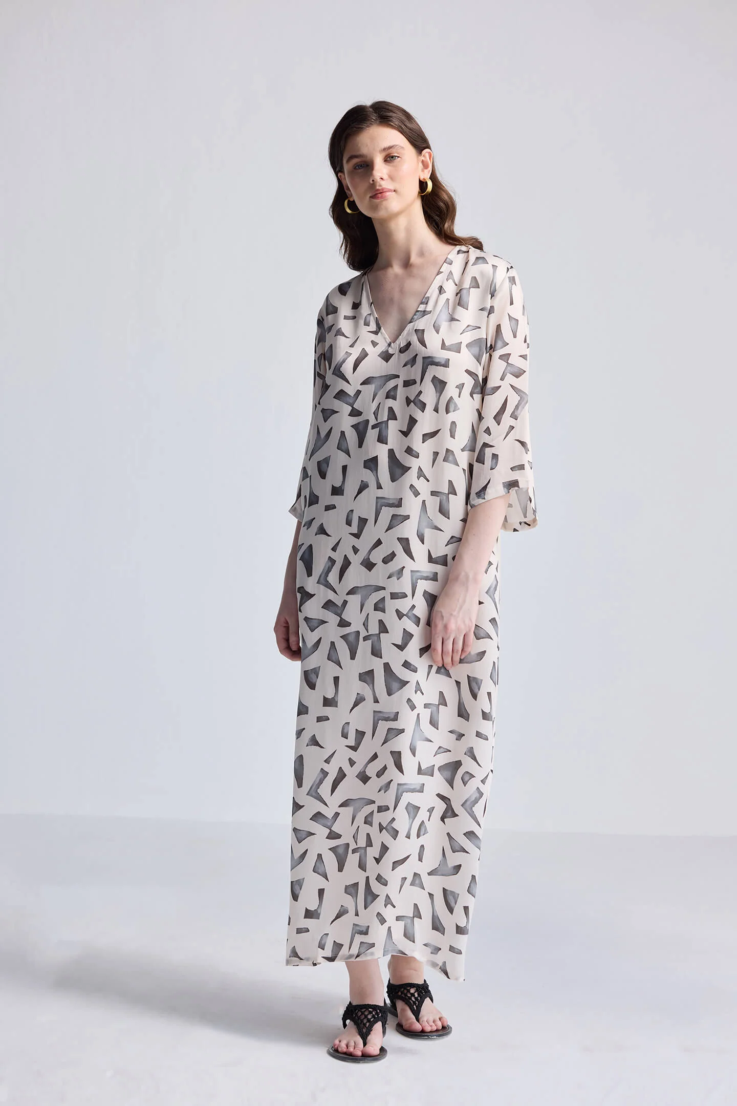 Maxi Dress with Side Slits in Mosaic - Image 8