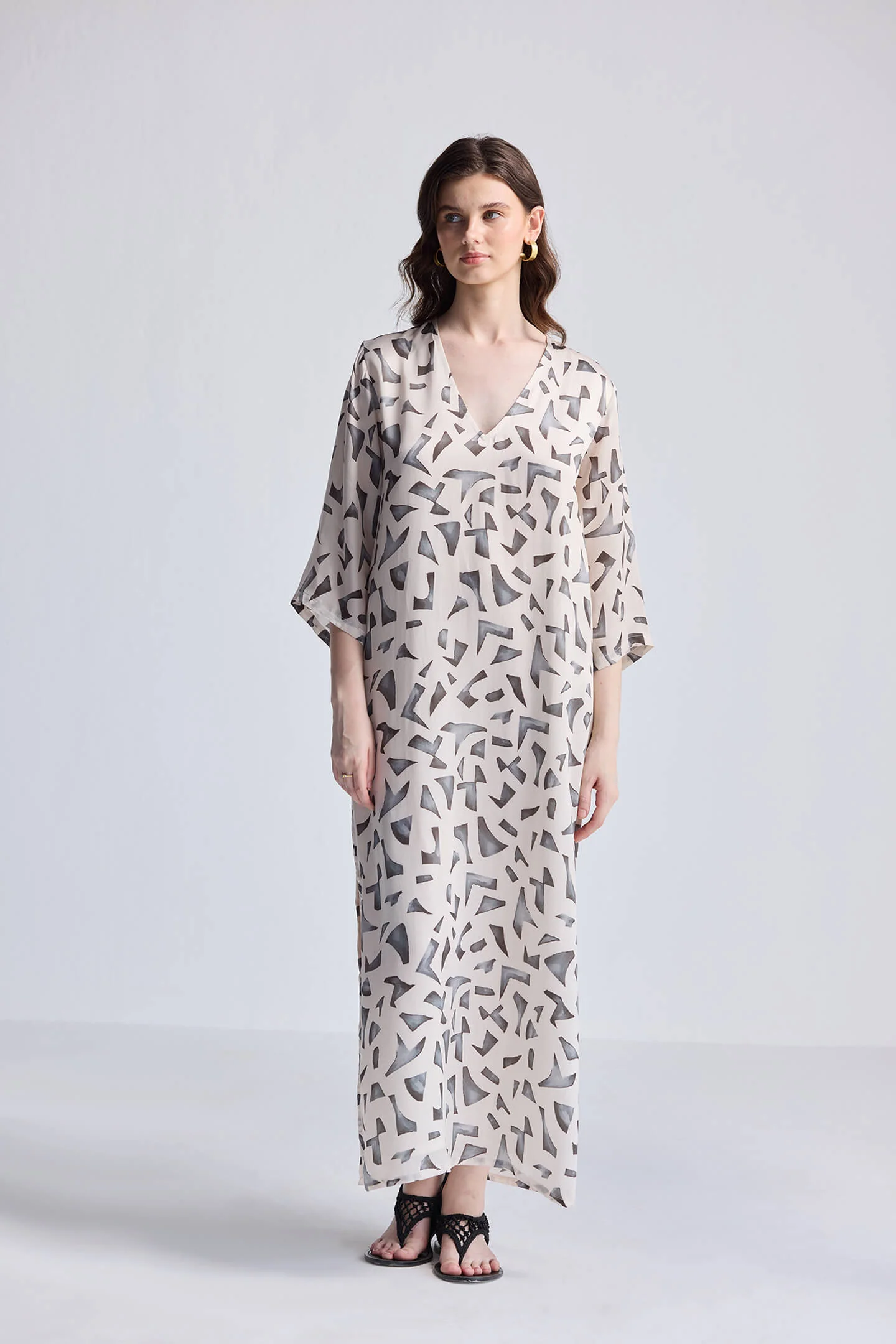 Maxi Dress with Side Slits in Mosaic - Image 9