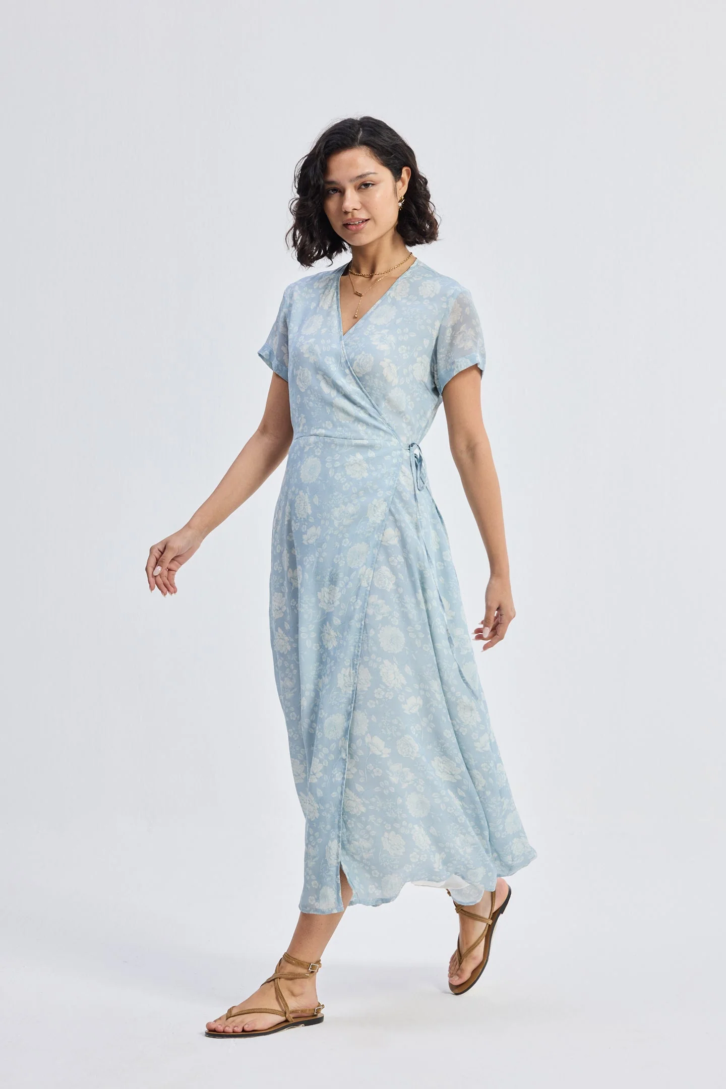Maxi Wrap Dress in Florals - Image 10