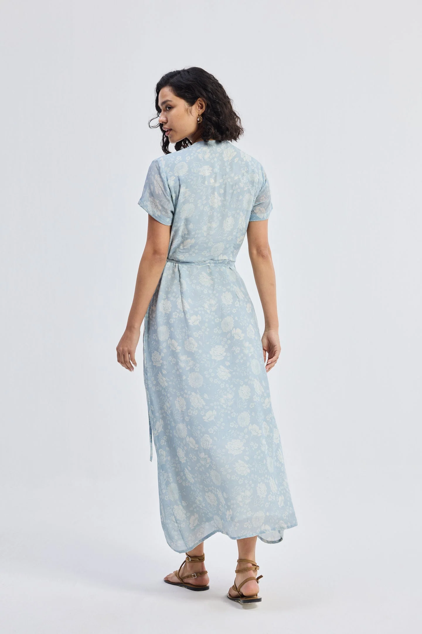 Maxi Wrap Dress in Florals - Image 2