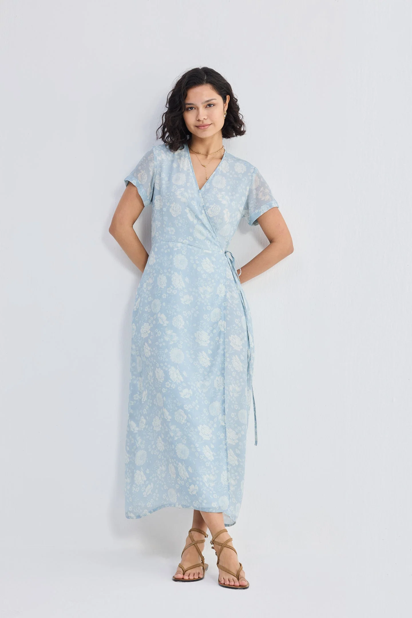 Maxi Wrap Dress in Florals - Image 8