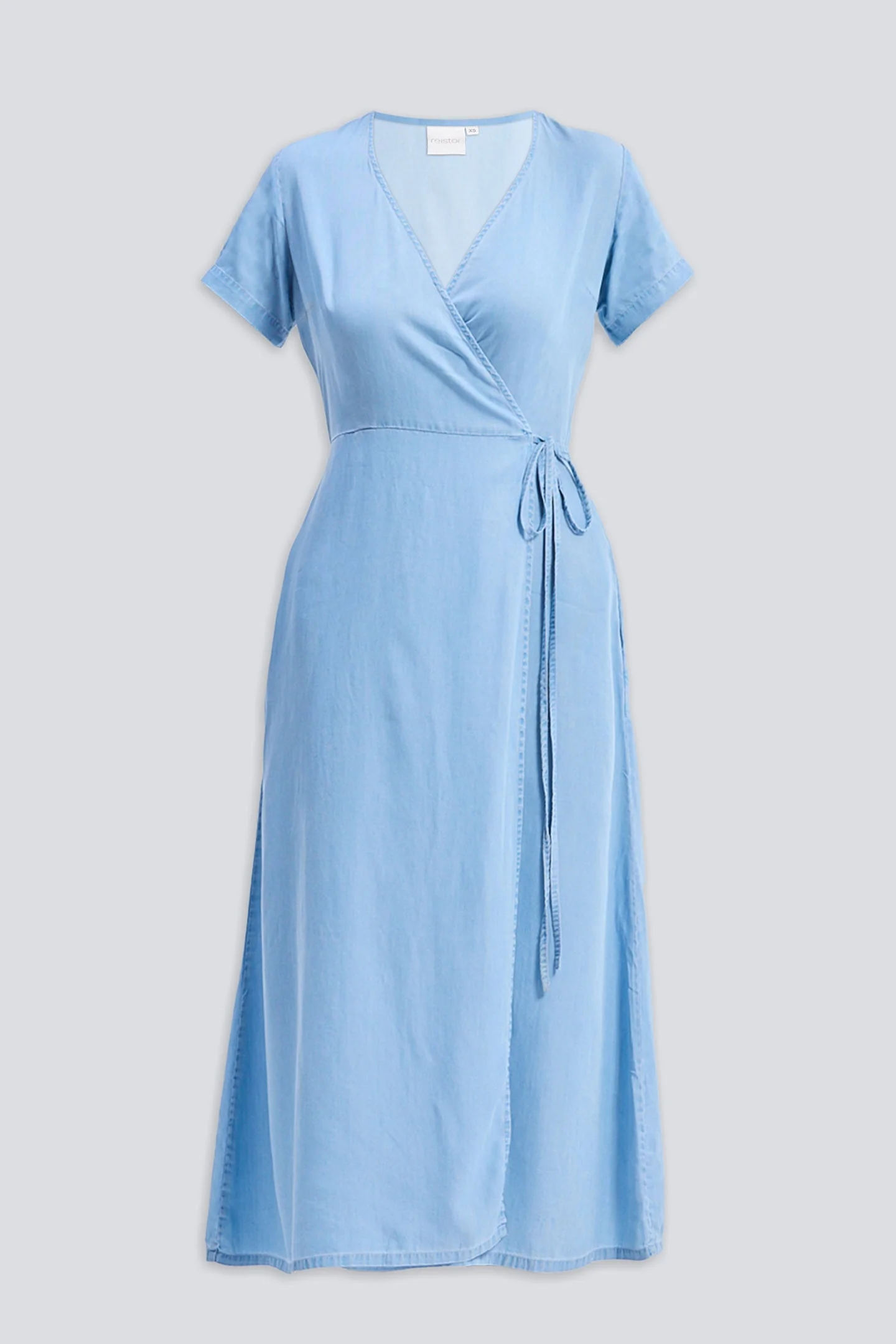 Maxi Wrap Dress in Light Blue - Image 16
