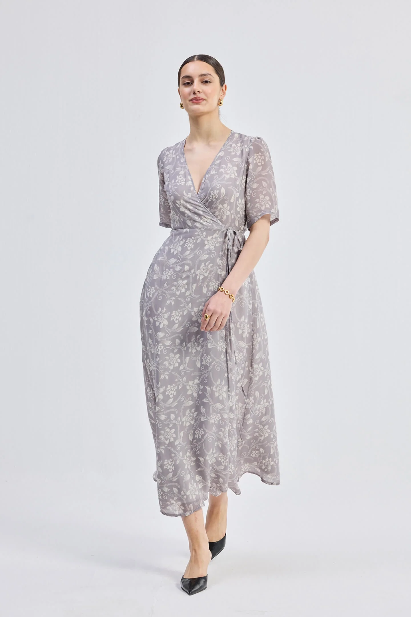 Maxi Wrap Floral dress in Vintage Vines - Image 10