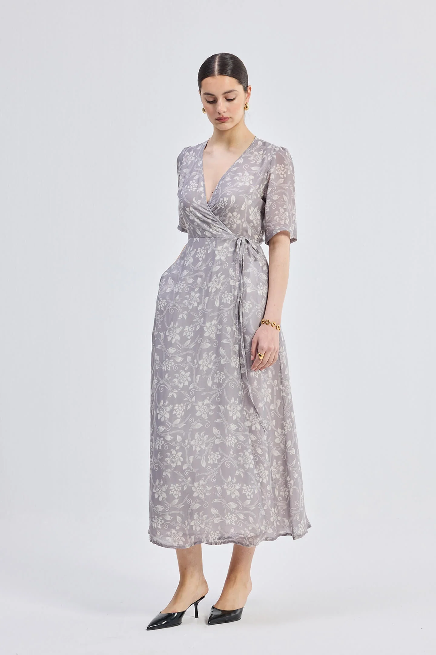 Maxi Wrap Floral dress in Vintage Vines - Image 11