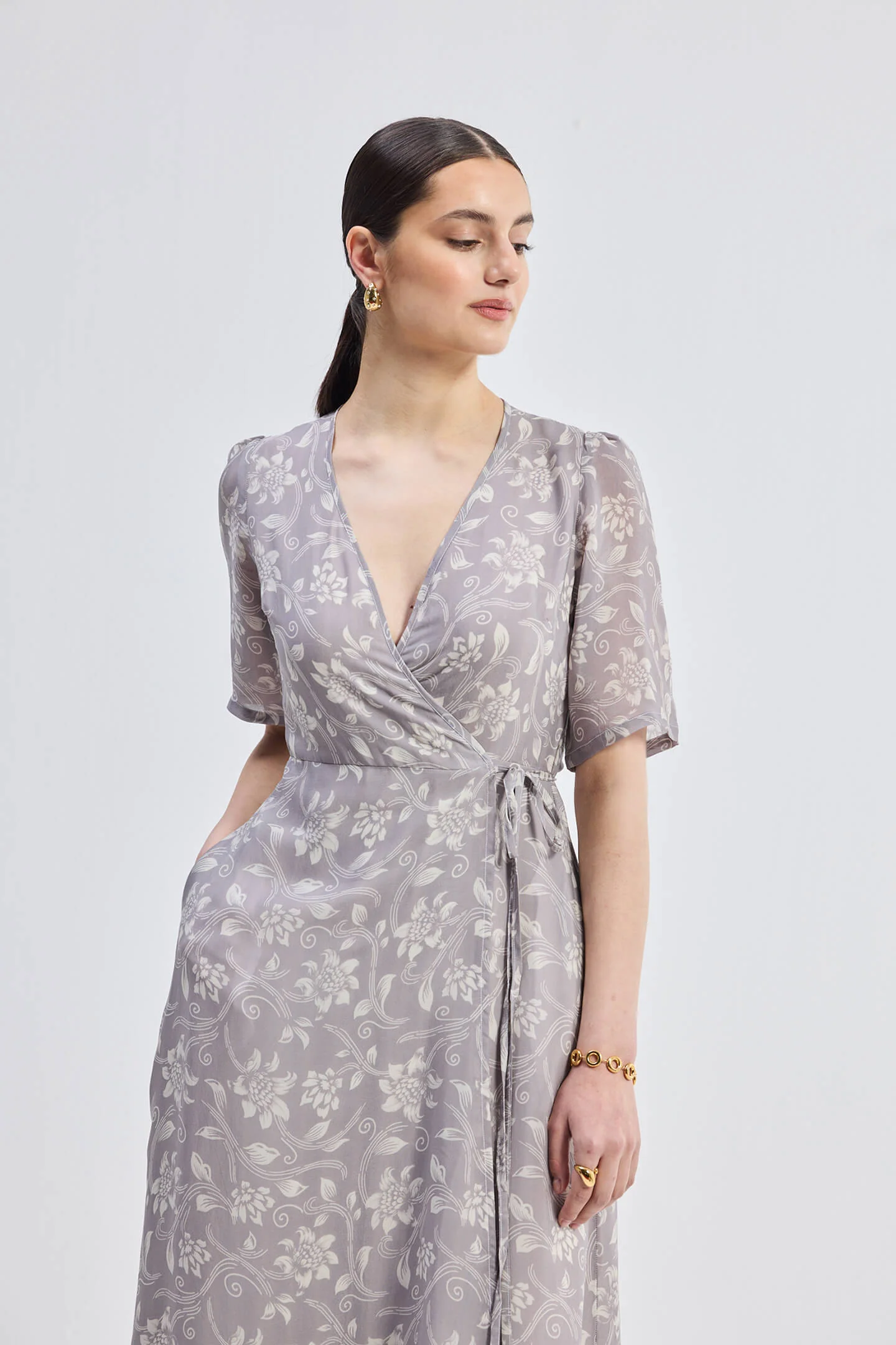 Maxi Wrap Floral dress in Vintage Vines - Image 6