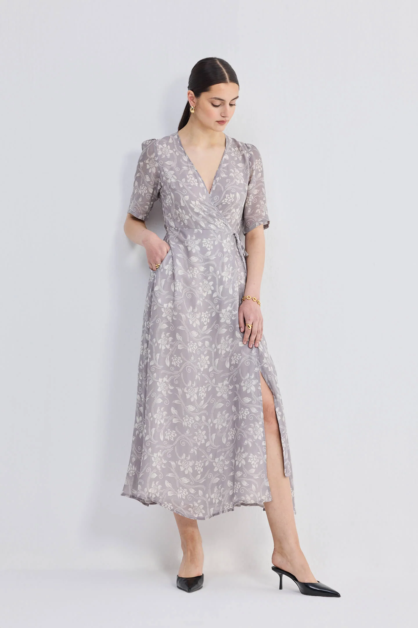 Maxi Wrap Floral dress in Vintage Vines - Image 7