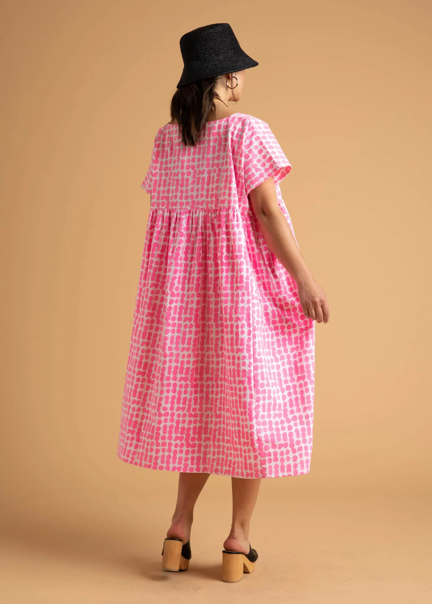 Meadow Dress - Messy Dots in Neon Pink - Image 5