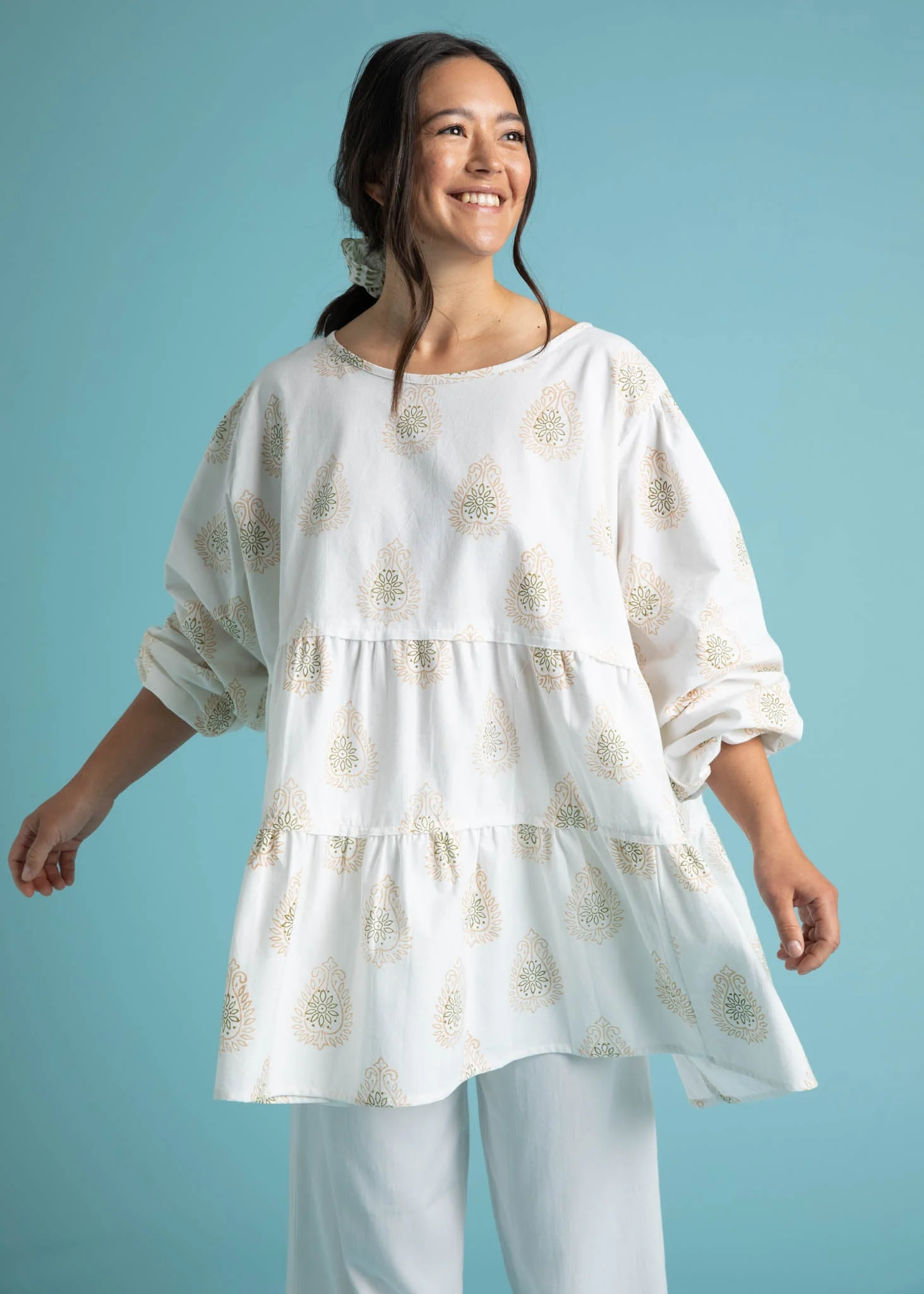 Meadow Tiered Tunic - Totem Paisley in Baked Clay - Image 2